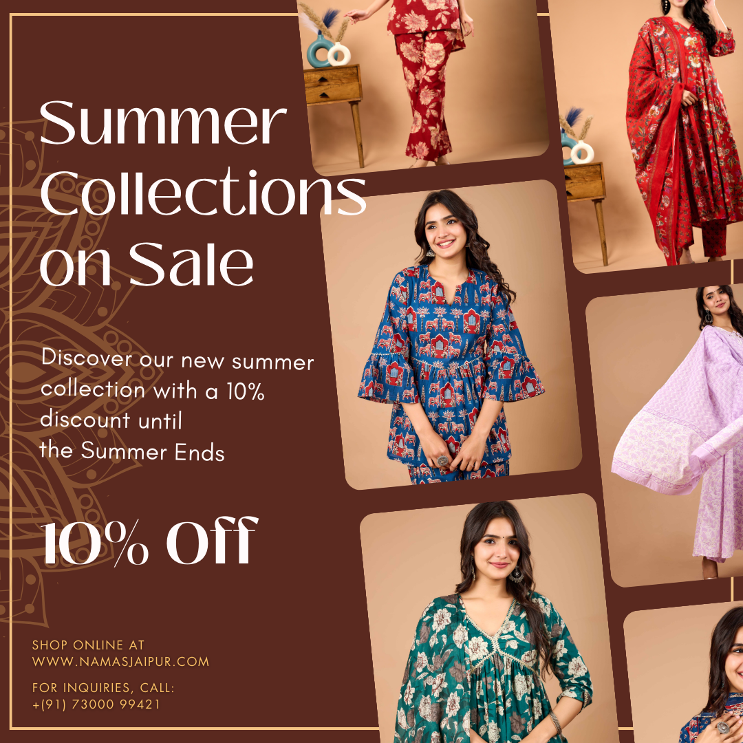 Summer Collections on Sale: Hand-Crafted Kurtas, Peplum Tops, Anarkali Suit Sets