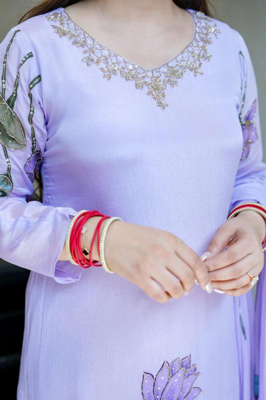 Nama’s Floral Grace Embroidered Anarkali Set