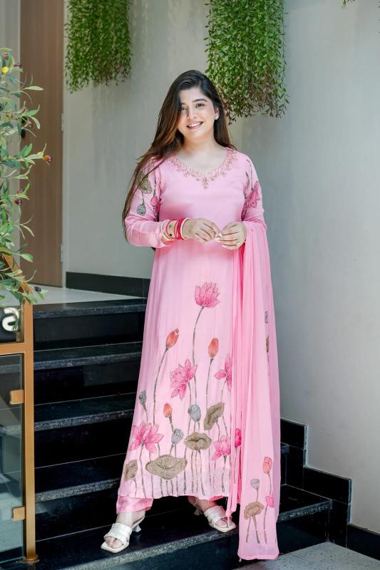 Nama’s Floral Grace Embroidered Anarkali Set