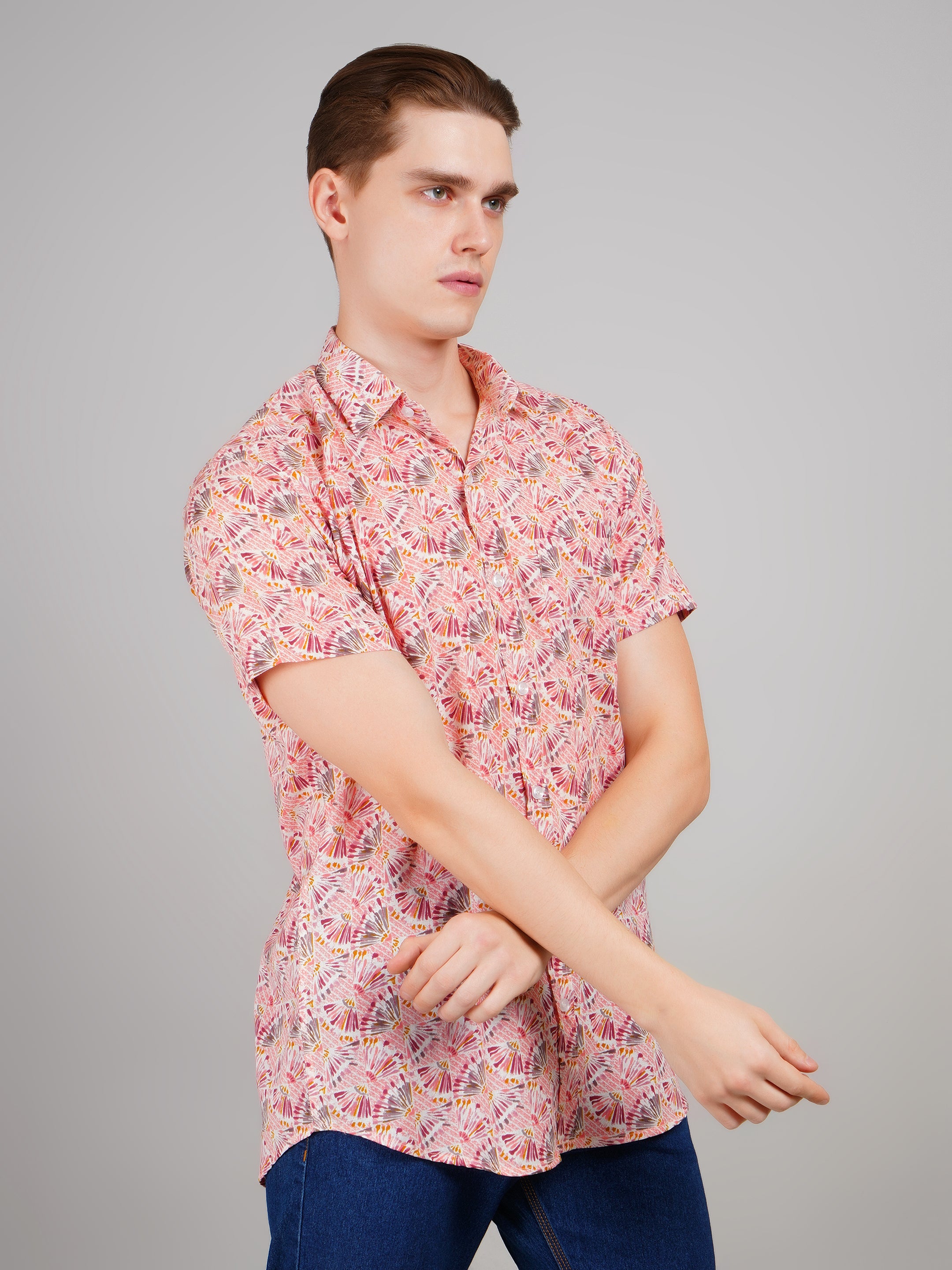 Louis Monarch Premium Jaipuri Printed Cotton Half Sleeve Casual Shirt