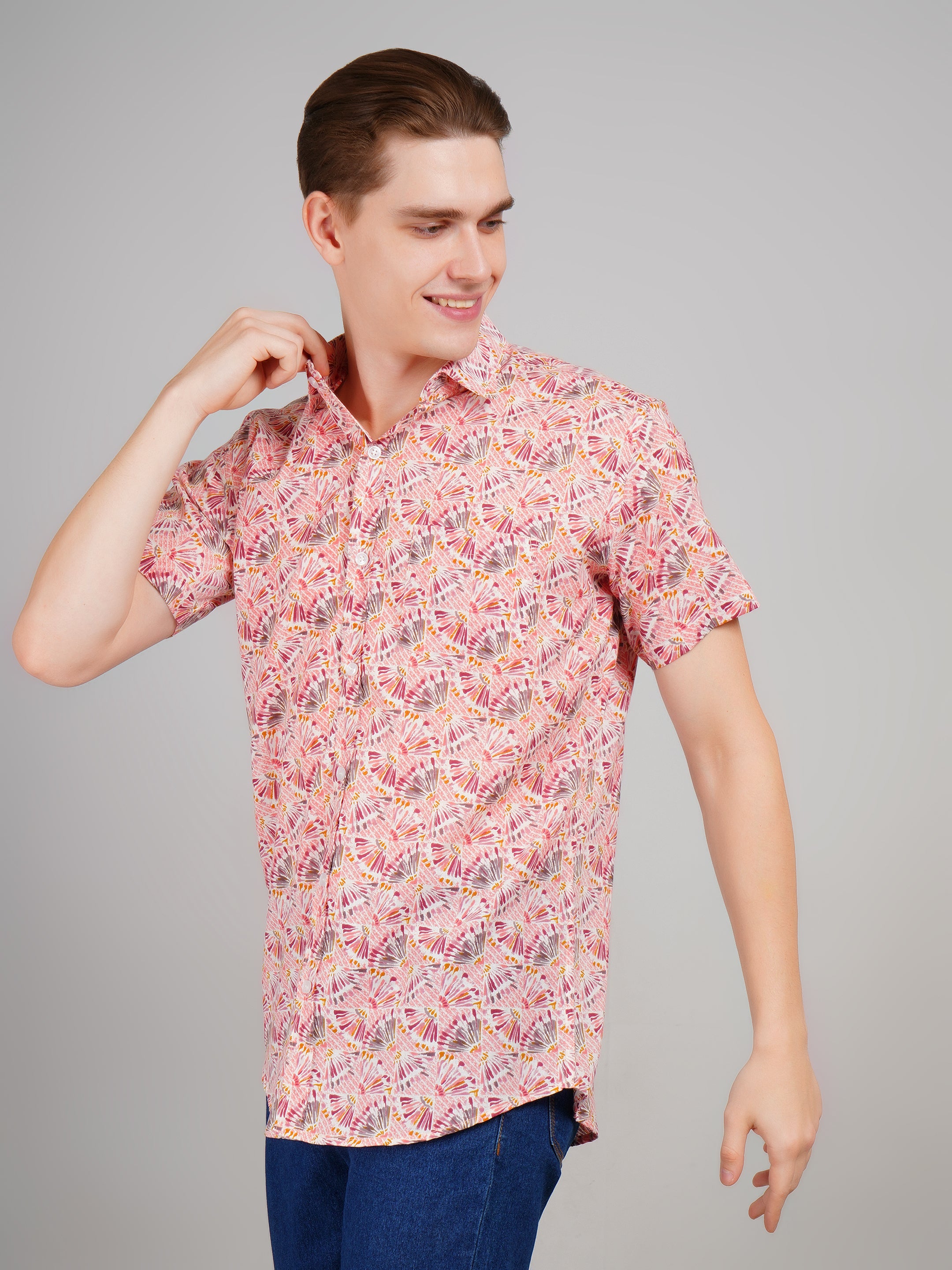 Louis Monarch Premium Jaipuri Printed Cotton Half Sleeve Casual Shirt