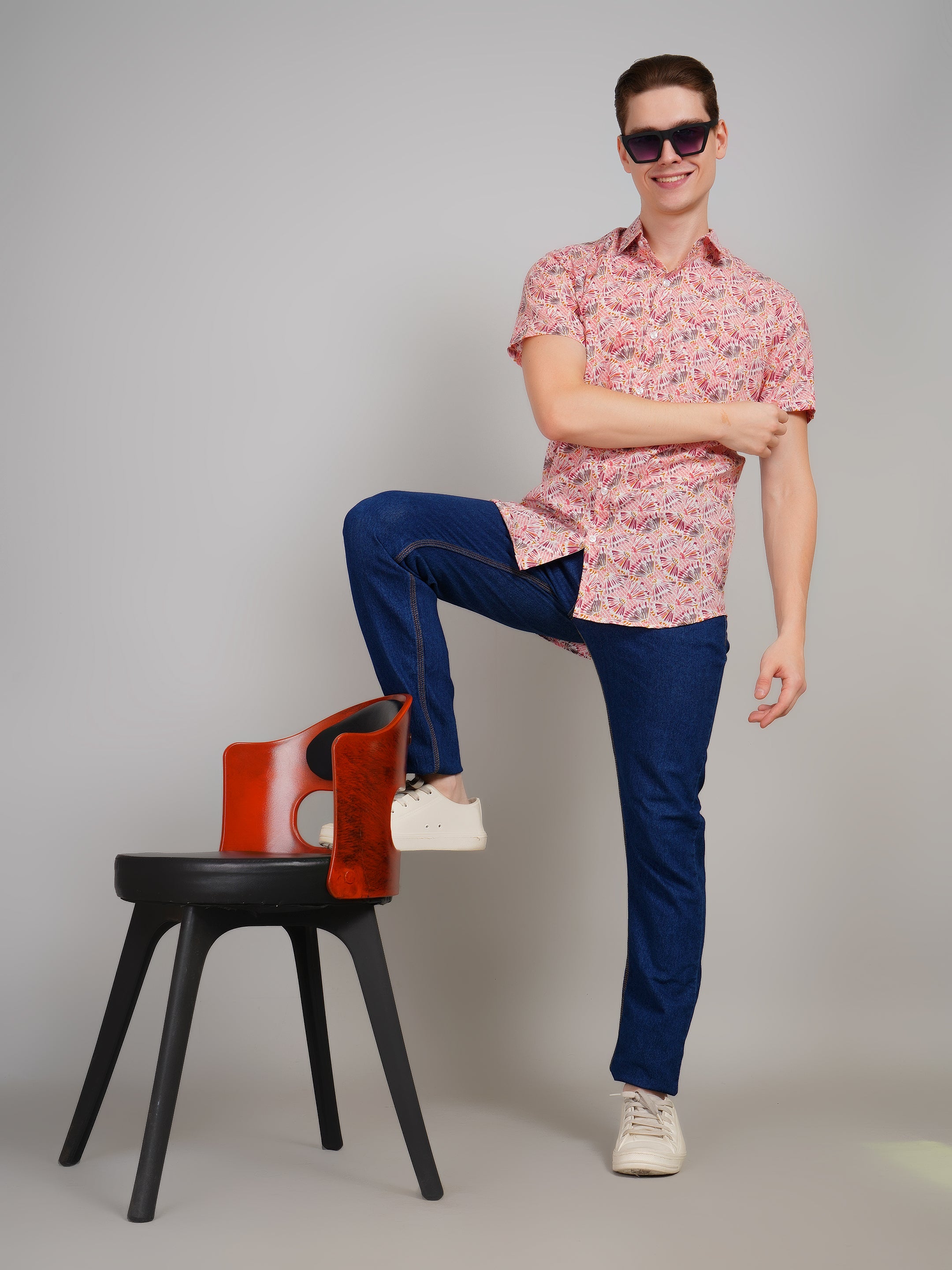 Louis Monarch Premium Jaipuri Printed Cotton Half Sleeve Casual Shirt