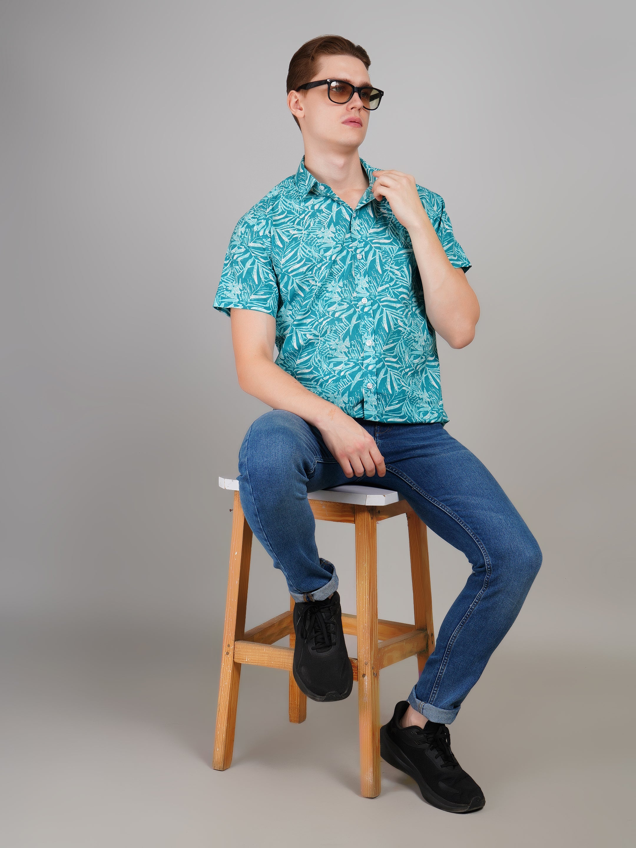 Louis Monarch Premium Jaipuri Printed Cotton Half Sleeve Casual Shirt