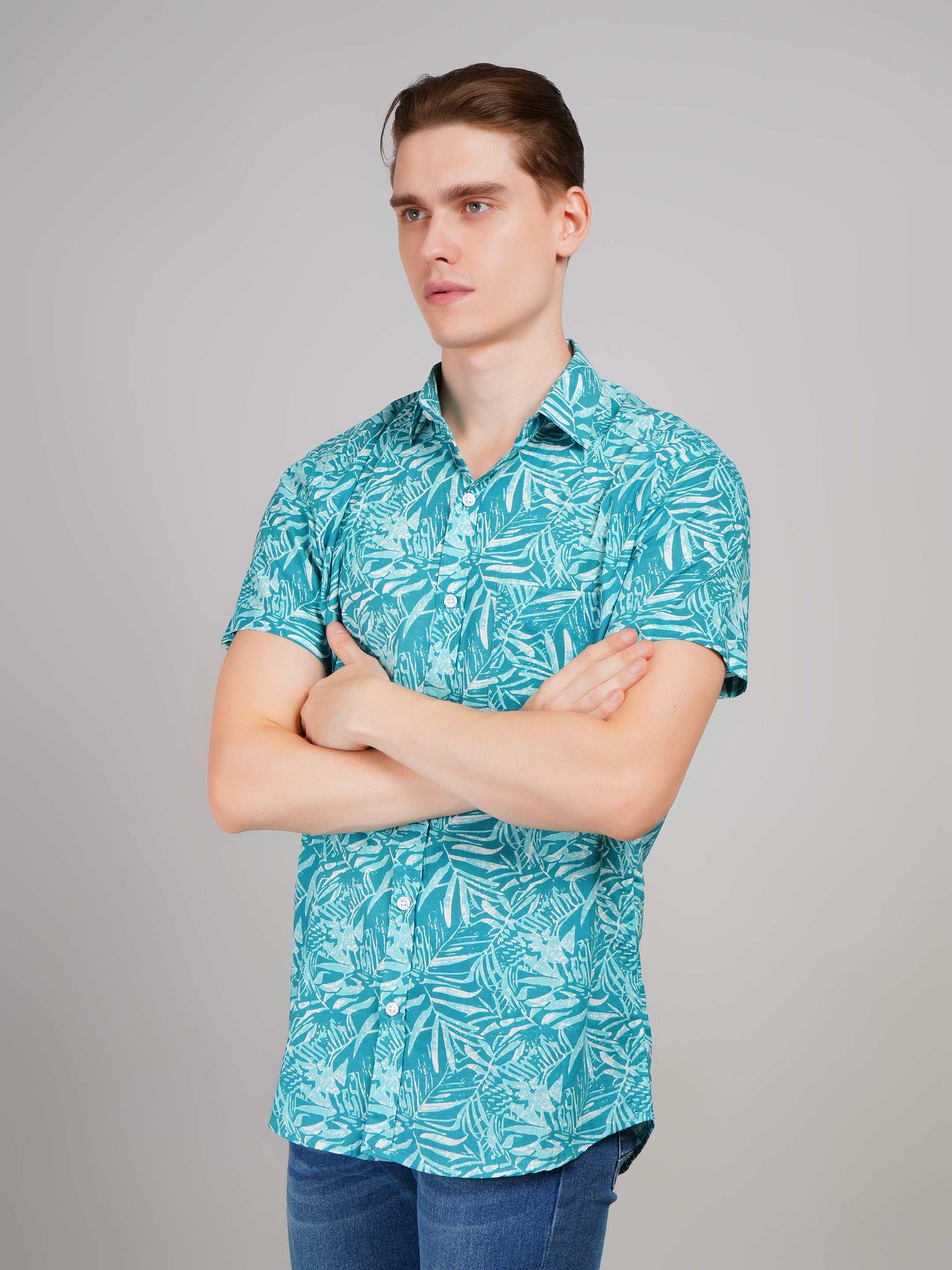 Louis Monarch Premium Jaipuri Printed Cotton Half Sleeve Casual Shirt