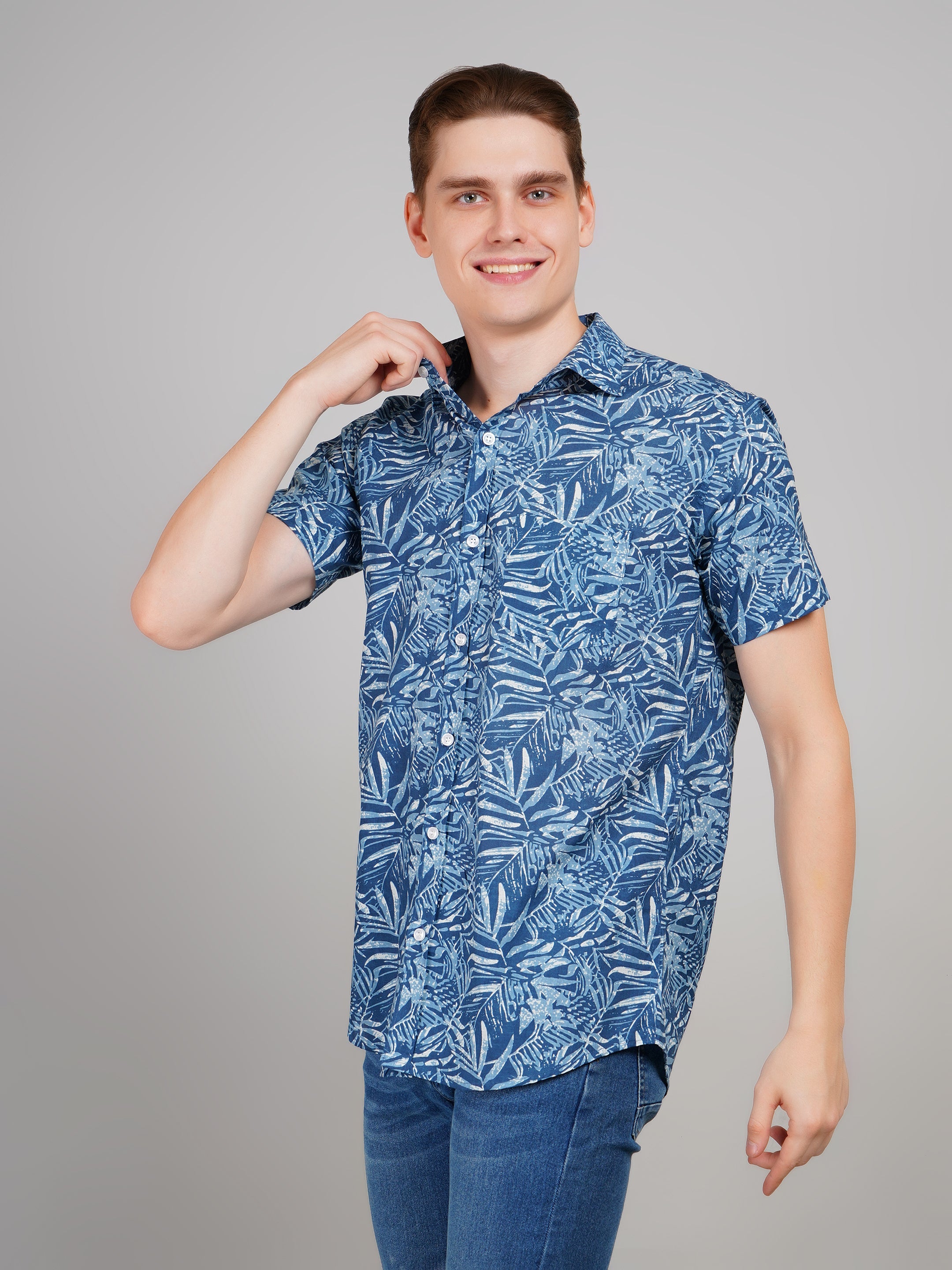 Louis Monarch Premium Jaipuri Printed Cotton Half Sleeve Casual Shirt