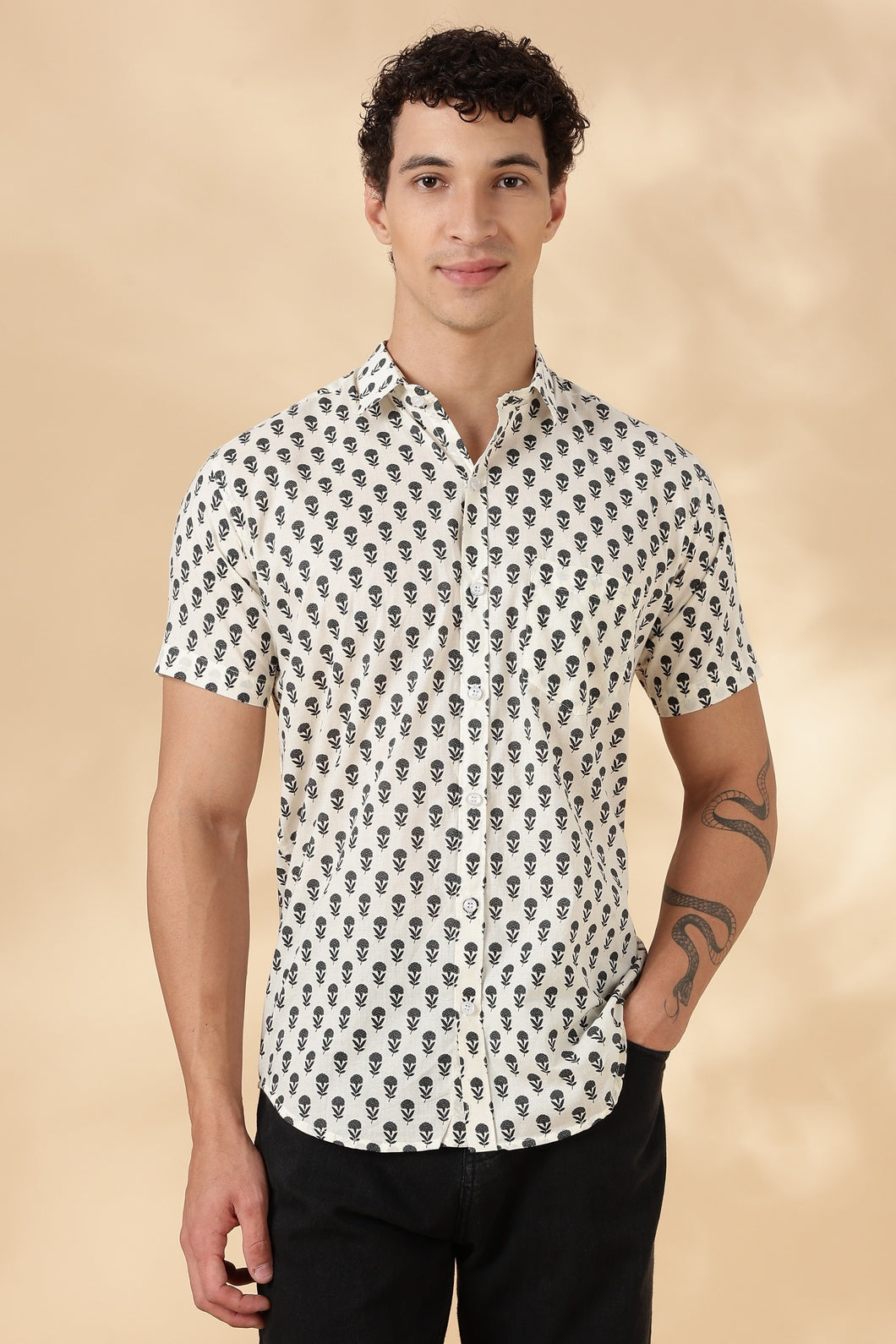Nama’s Jaipur Stylish Printed Half Sleeve Shirt for Men