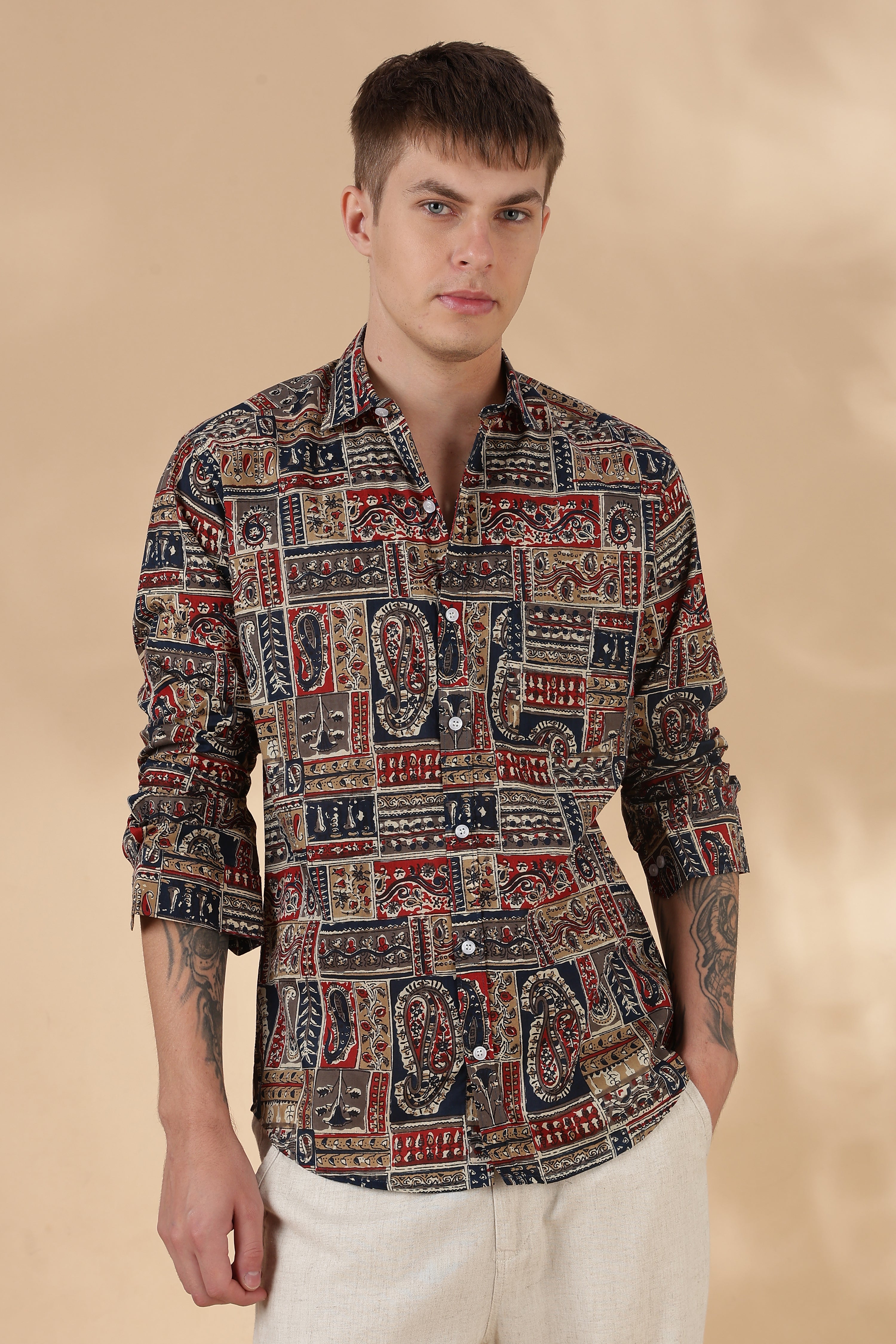 Nama’s Jaipur Men Full Sleeve Printed Cotton Shirt