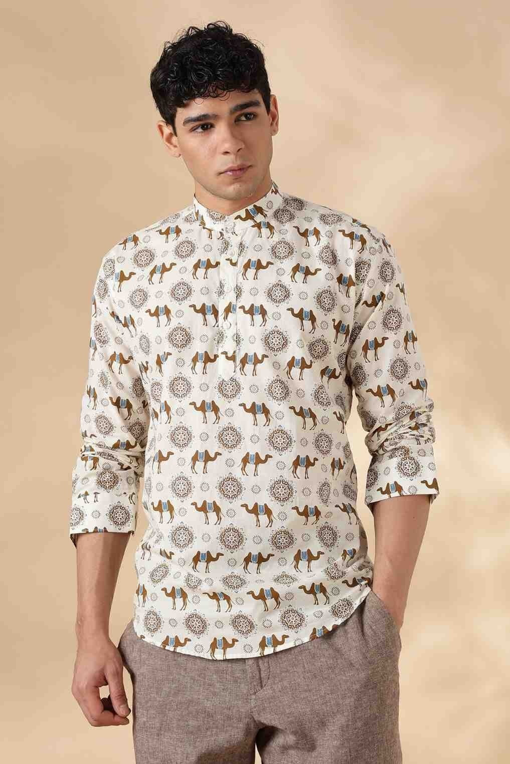 Nama’s Ethnic Cotton Short Kurta for Men