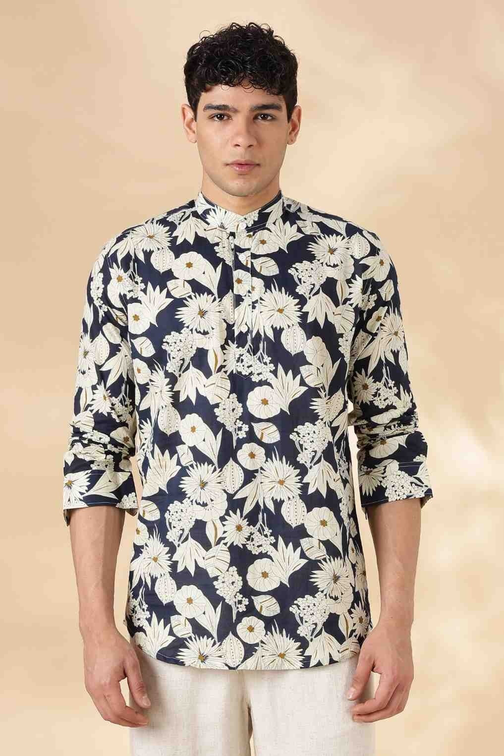 Nama’s Ethnic Cotton Short Kurta for Men