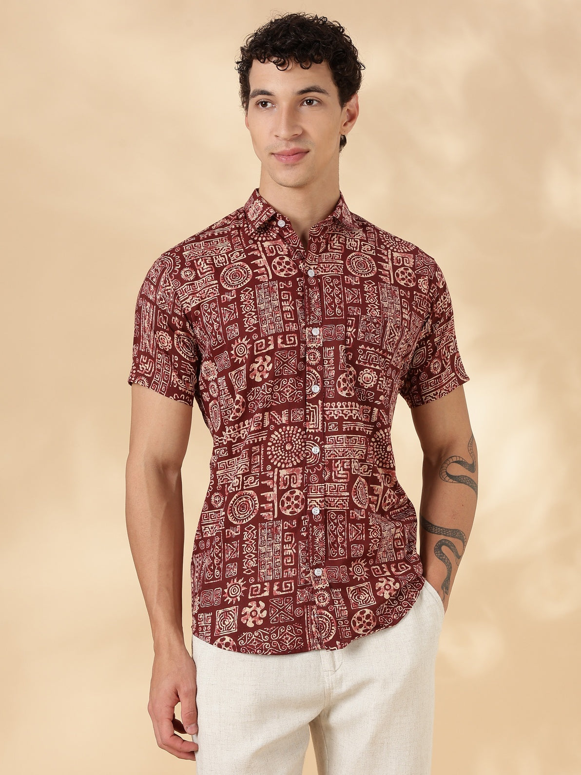 Nama’s Stylish Printed Half Sleeve Shirt for Men