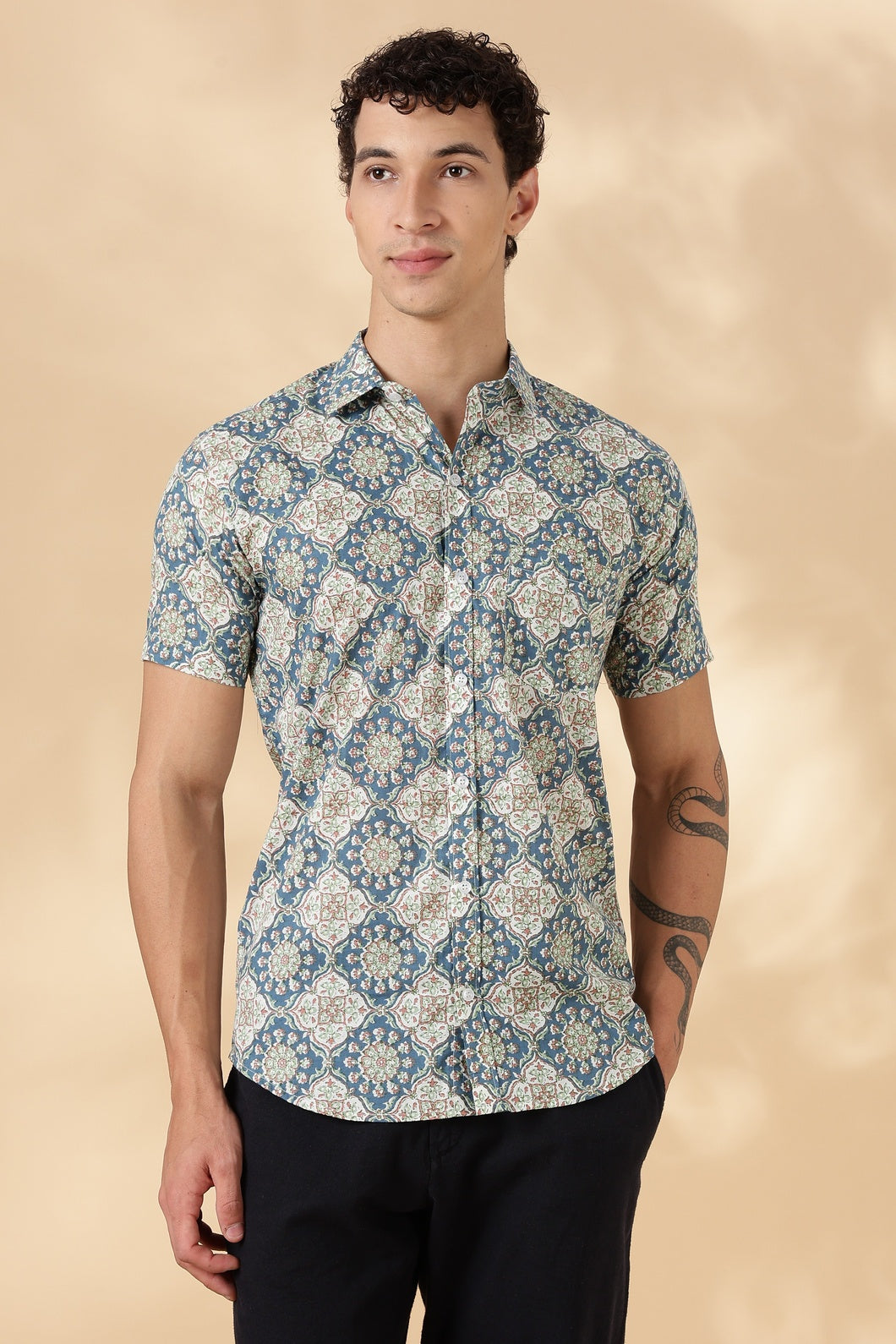 Nama’s Jaipur Stylish Printed Half Sleeve Shirt for Men