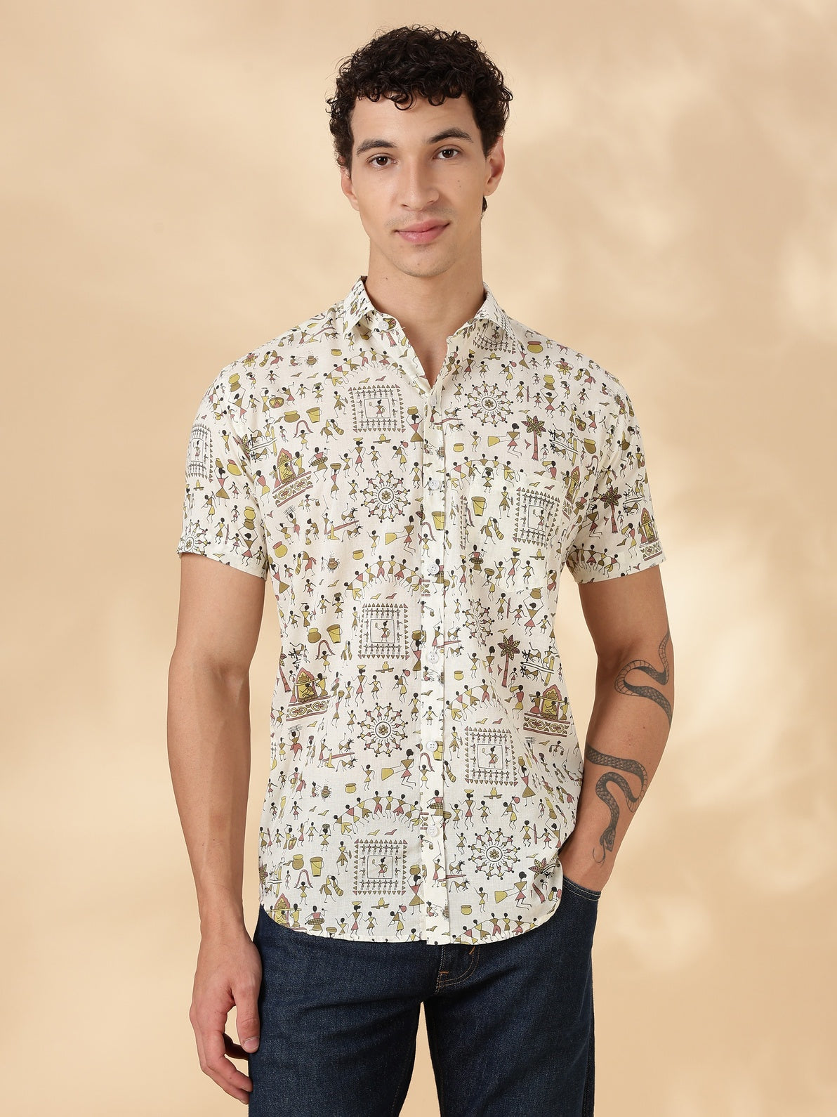 Nama’s Stylish Printed Half Sleeve Shirt for Men