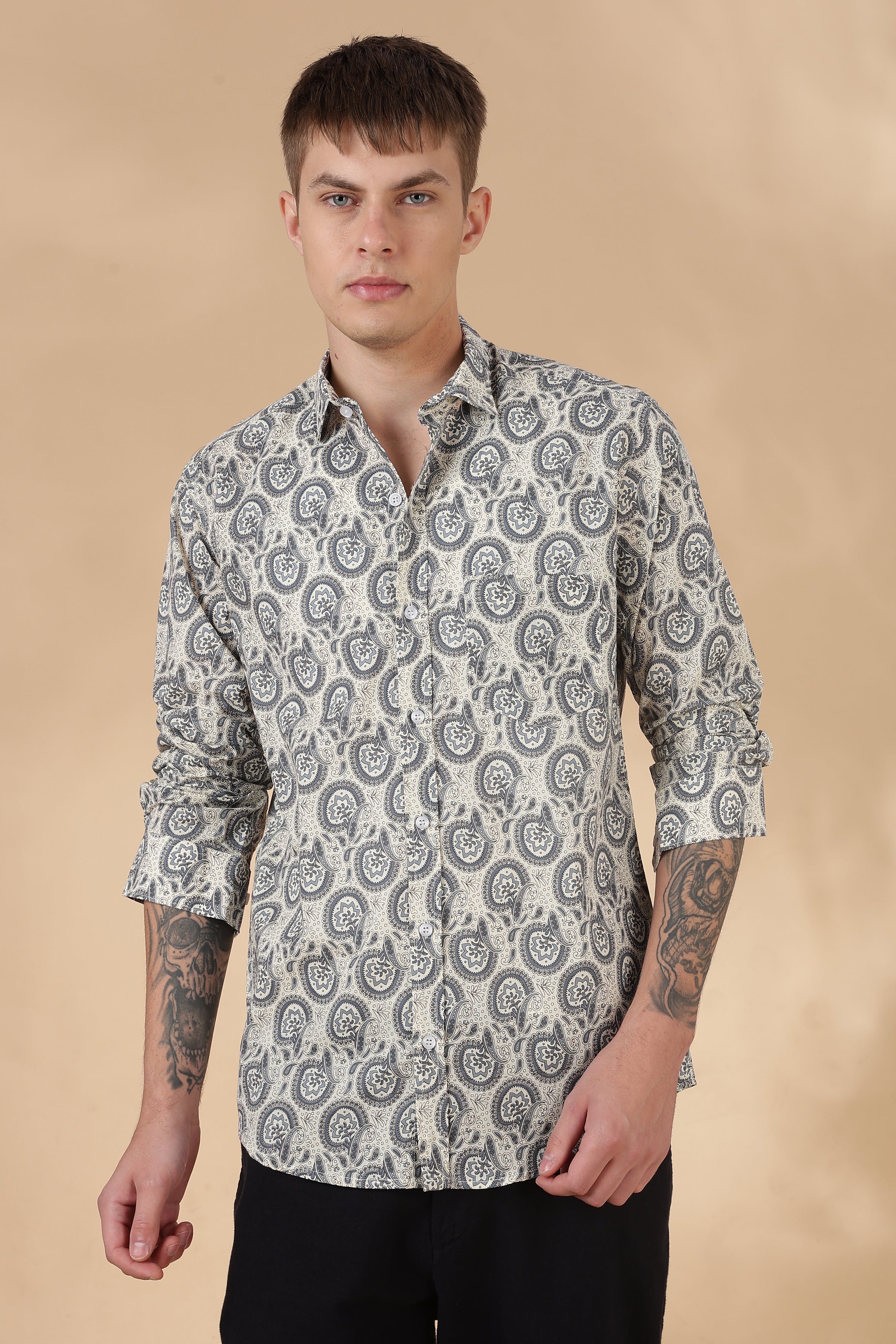 Nama’s Jaipur Men Full Sleeve Printed Cotton Shirt
