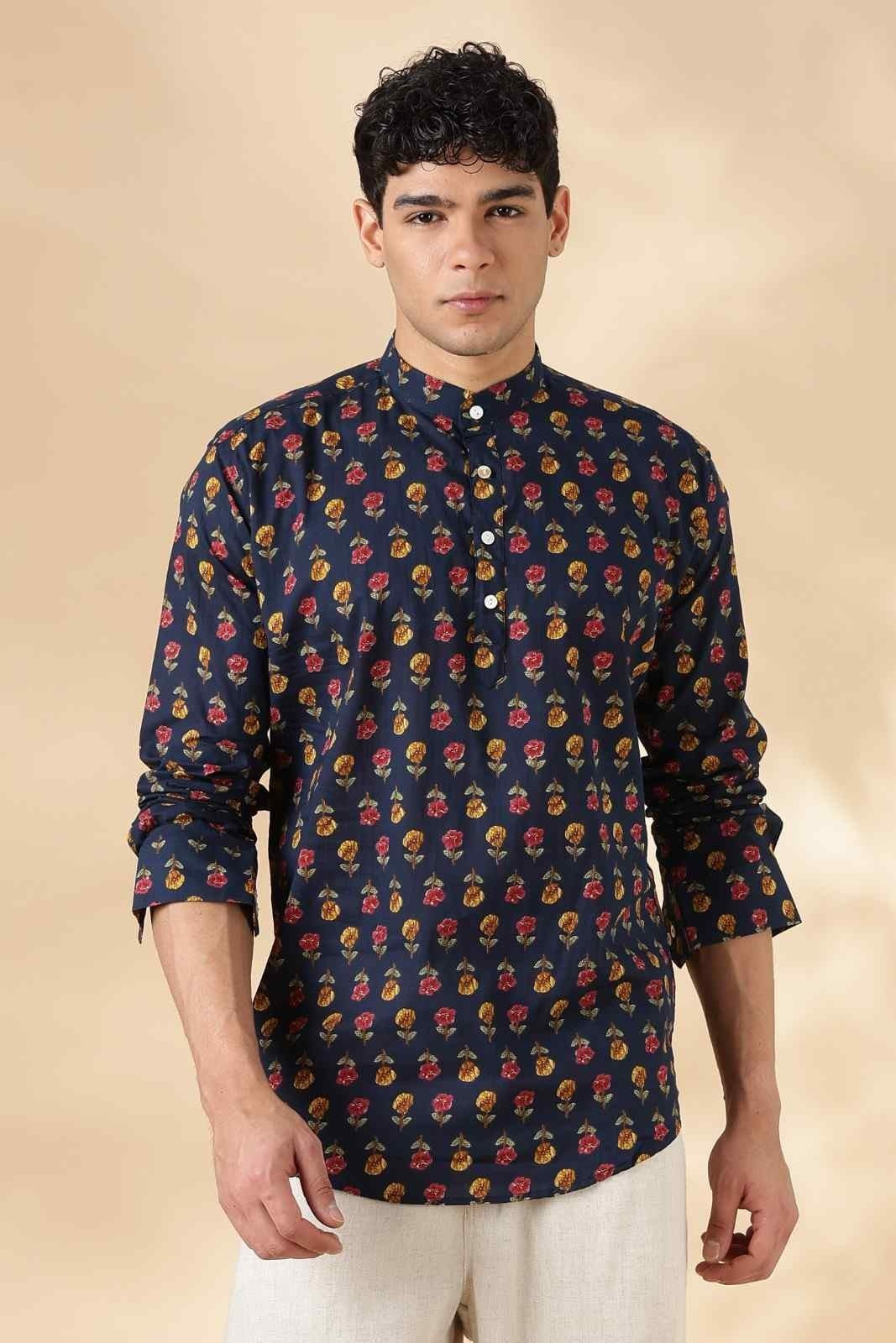 Nama’s Ethnic Cotton Short Kurta for Men