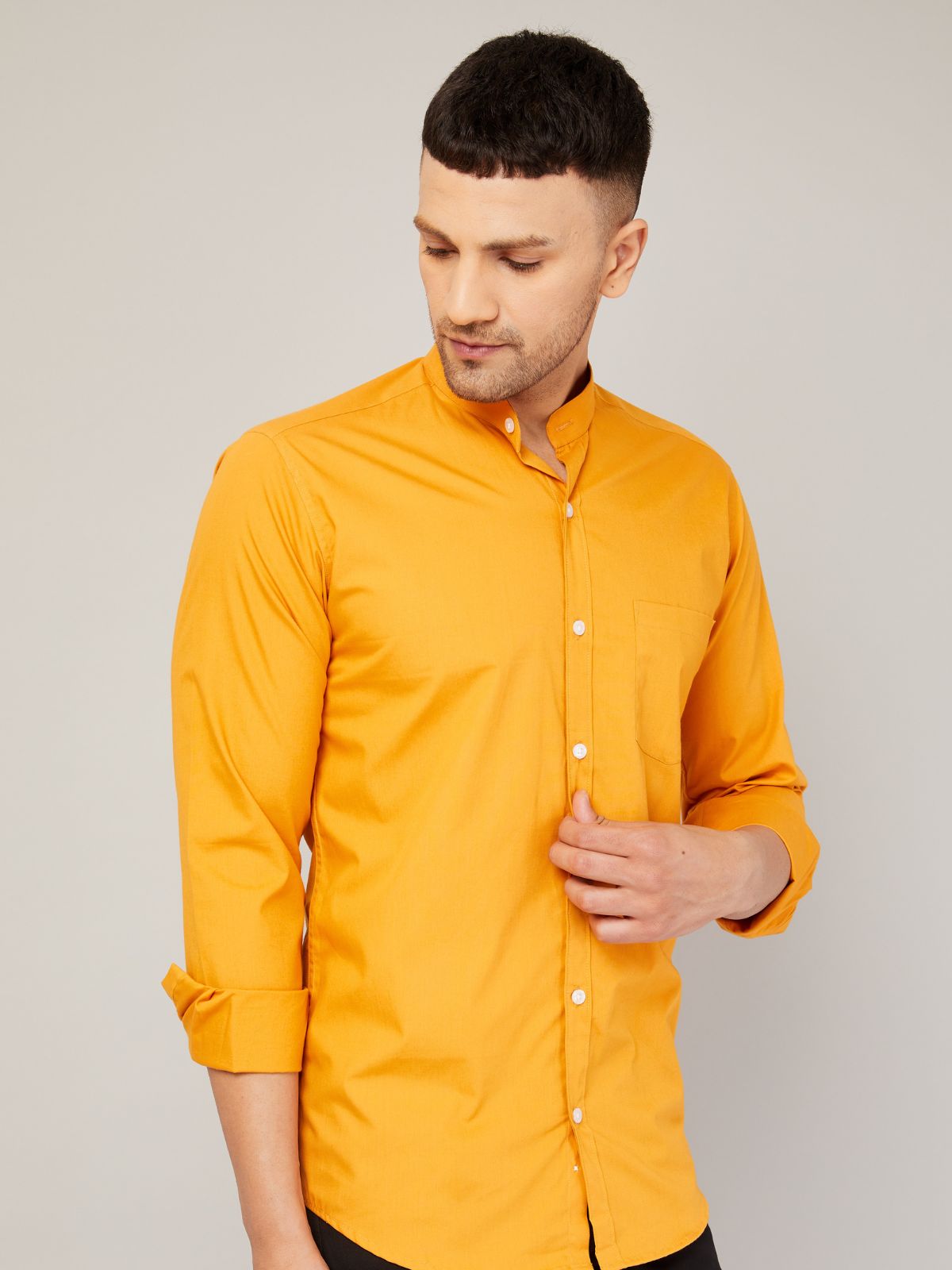 Mandarin collar shirt
