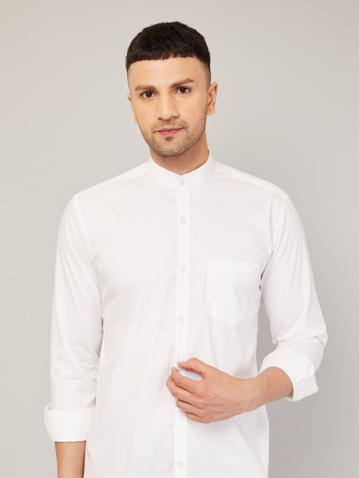 Mandarin collar shirt