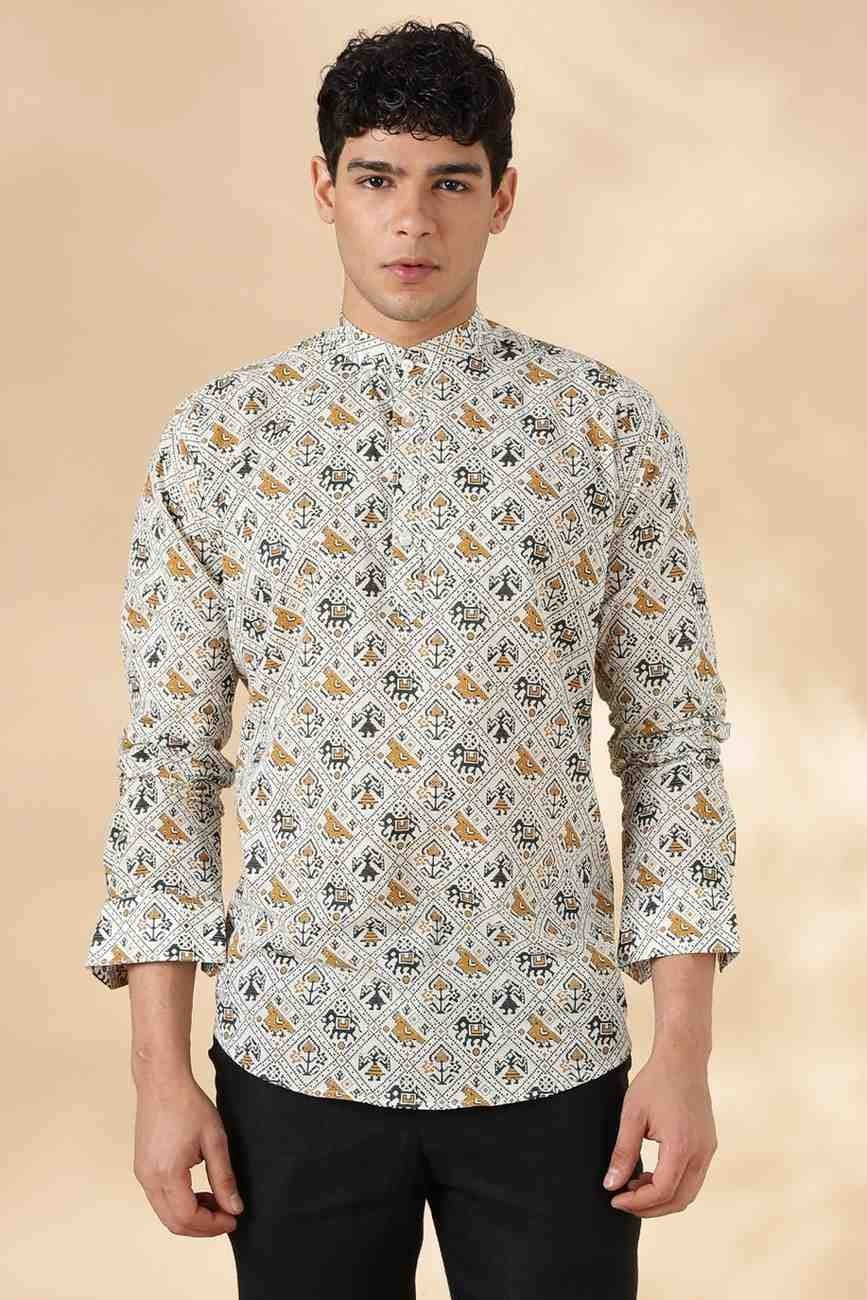 Nama’s Ethnic Cotton Short Kurta for Men