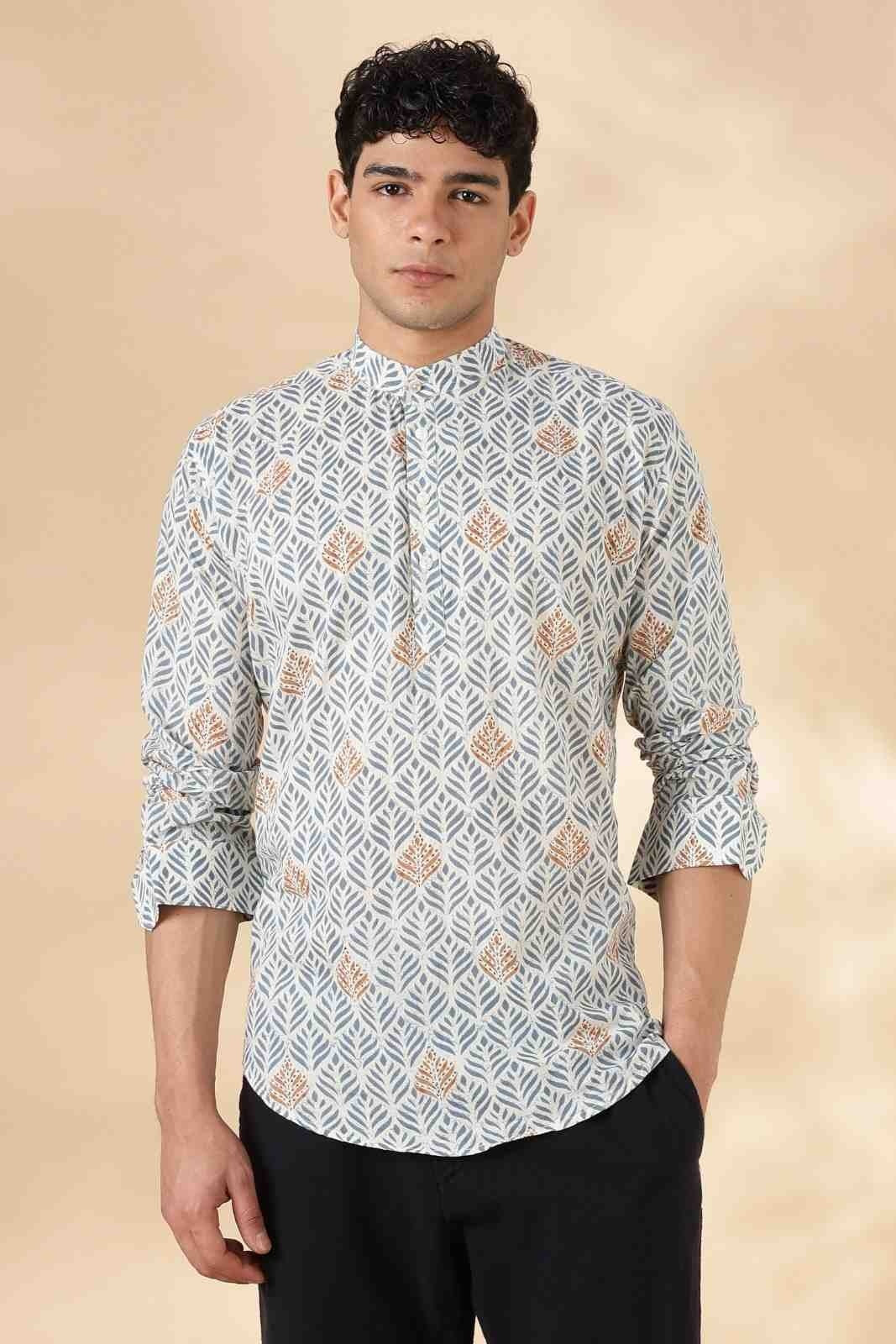 Nama’s Ethnic Cotton Short Kurta for Men