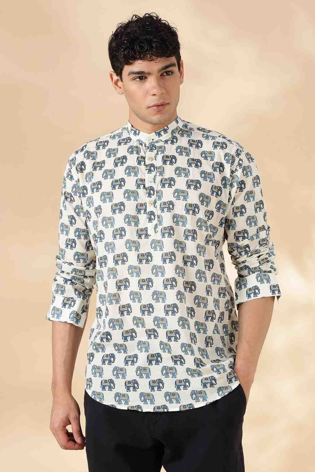 Nama’s Ethnic Cotton Short Kurta for Men