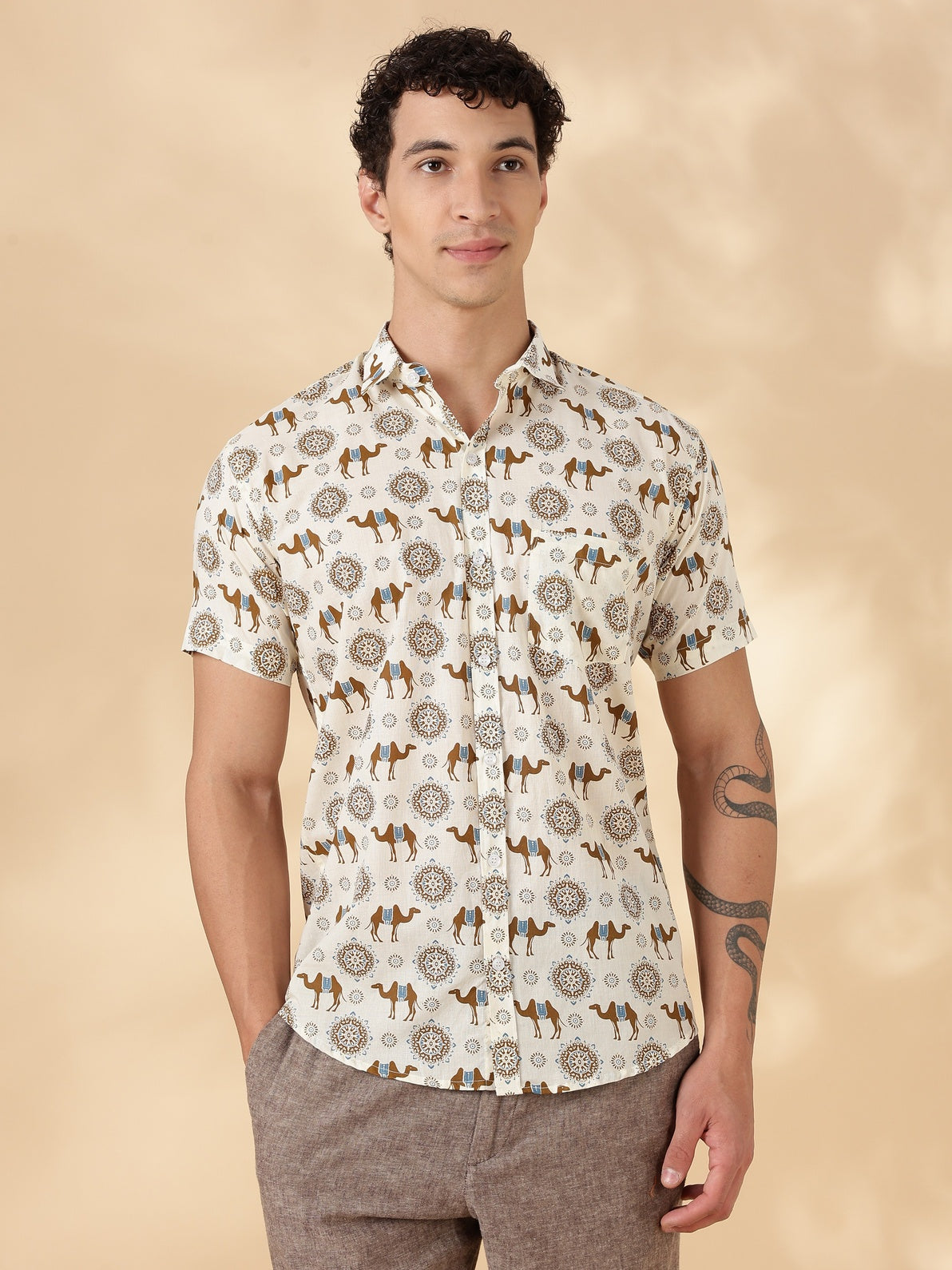 Nama’s Stylish Printed Half Sleeve Shirt for Men