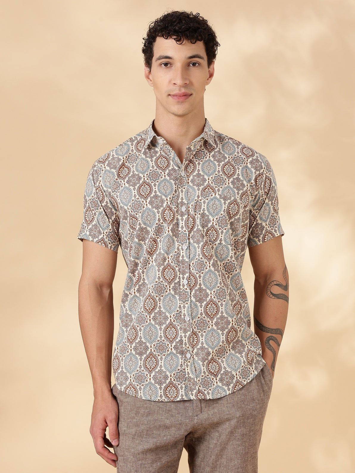 Nama’s Jaipur Stylish Printed Half Sleeve Shirt for Men