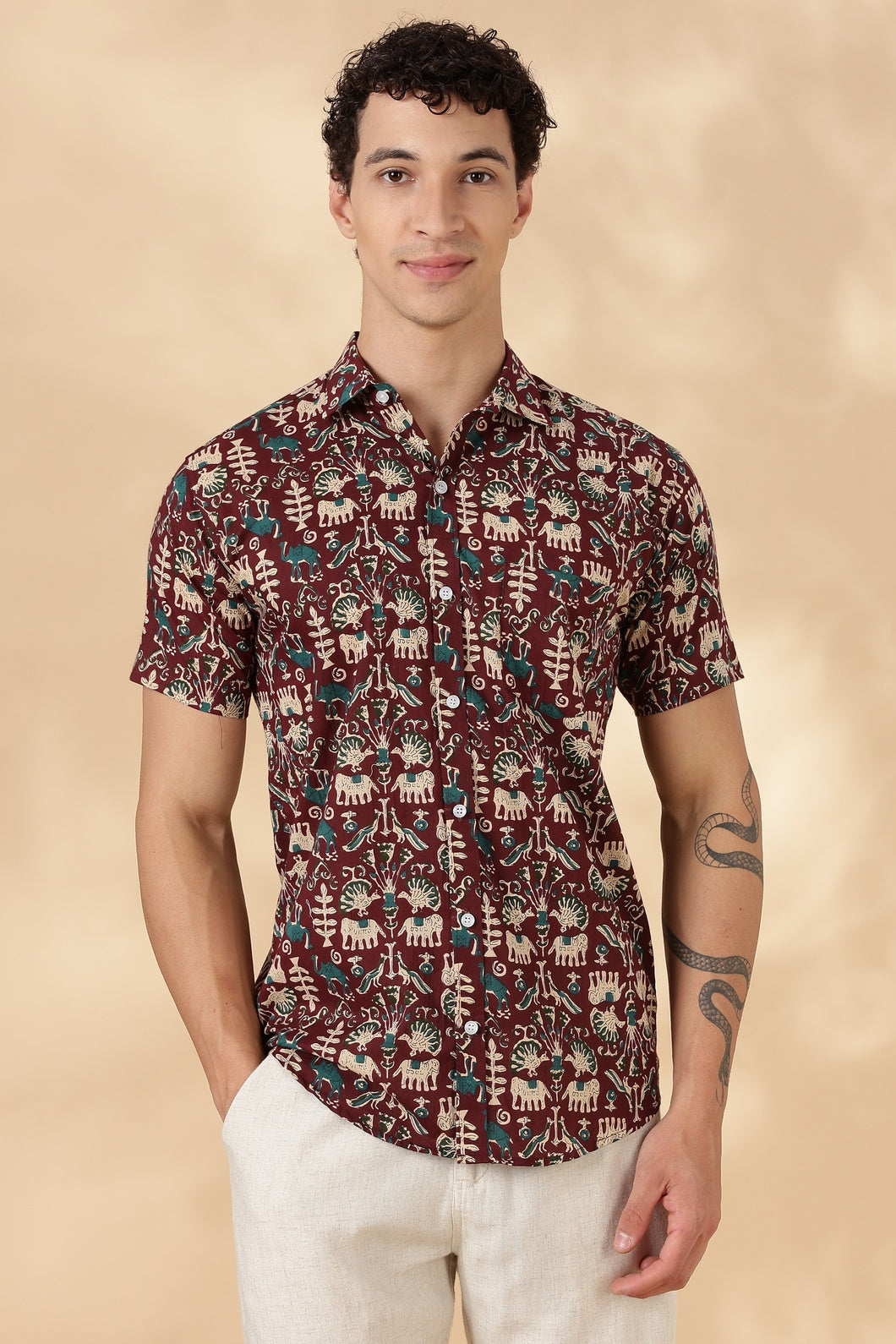 Nama’s Stylish Printed Half Sleeve Shirt for Men