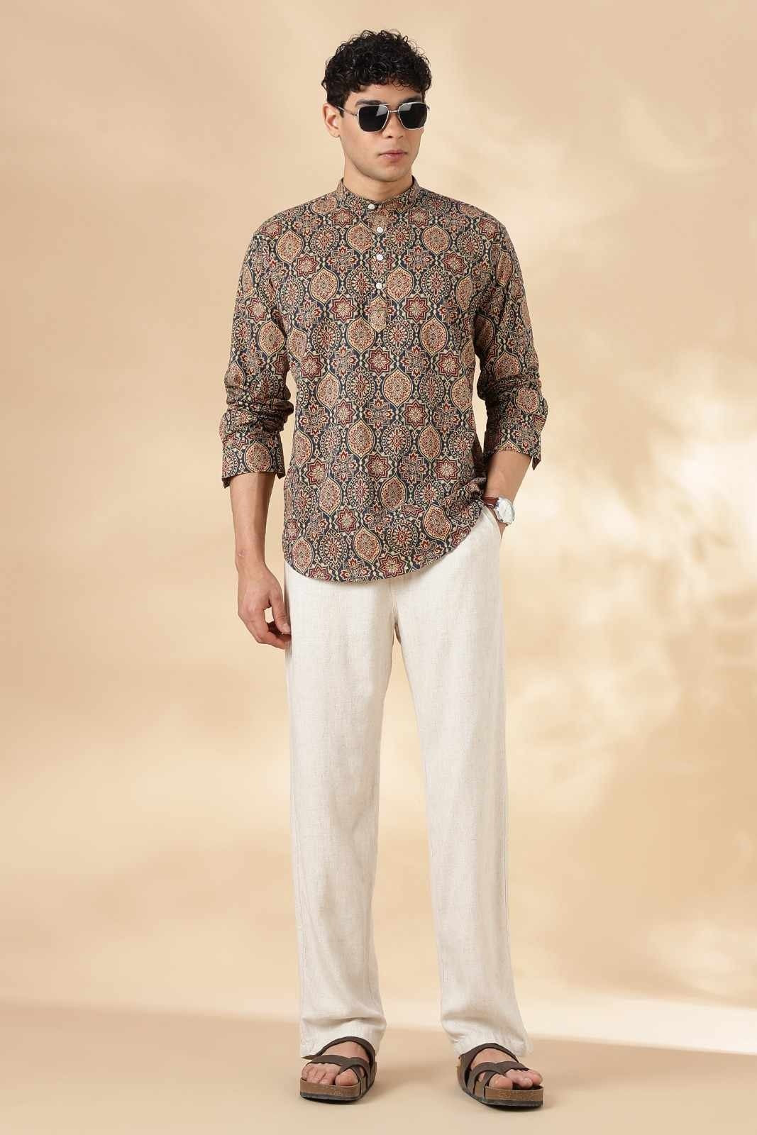 Nama’s Ethnic Cotton Short Kurta for Men