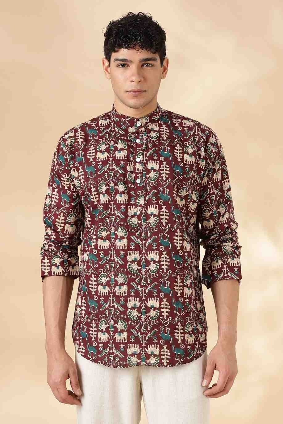 Nama’s Ethnic Cotton Short Kurta for Men