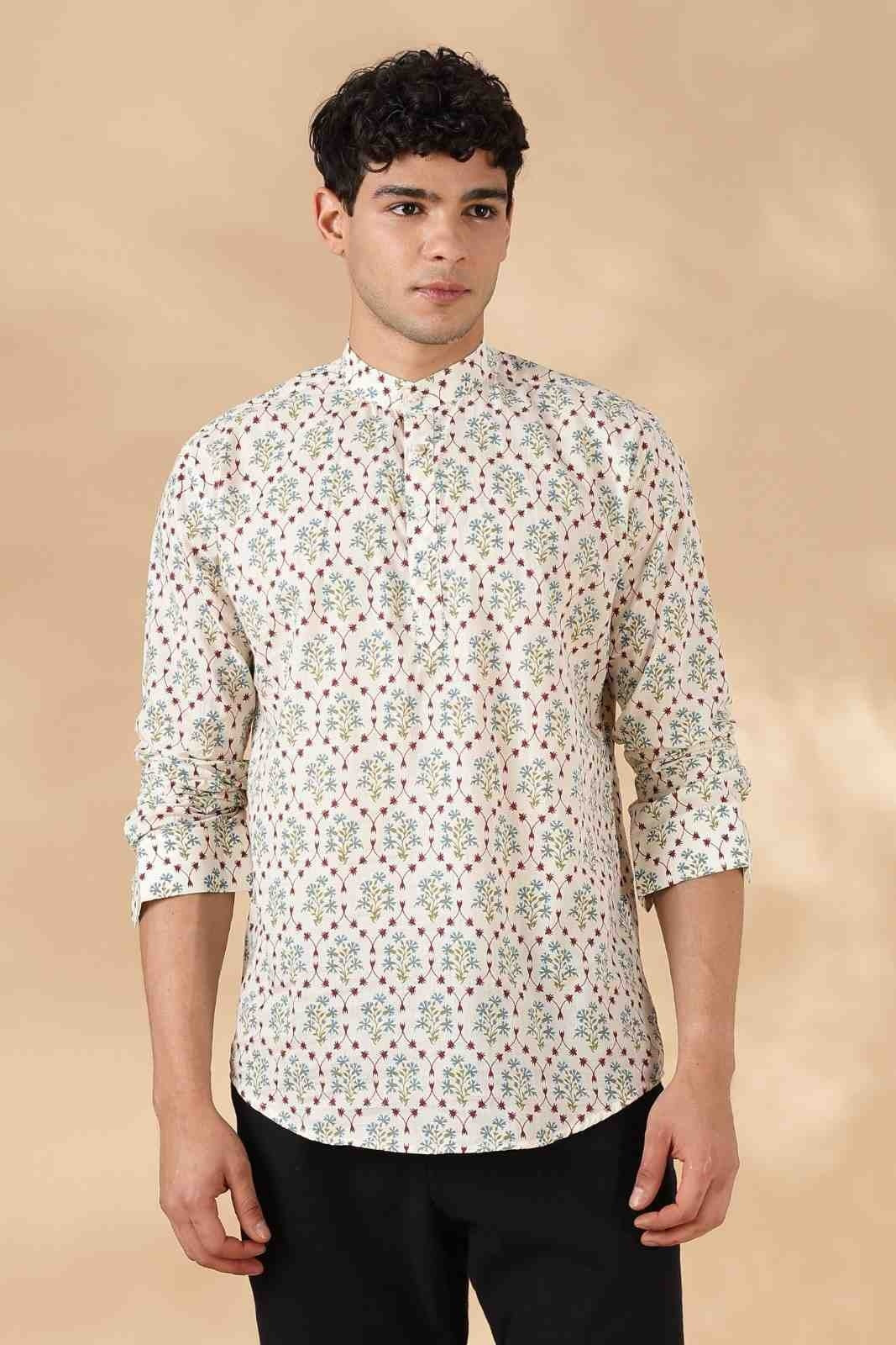 Nama’s Ethnic Cotton Short Kurta for Men