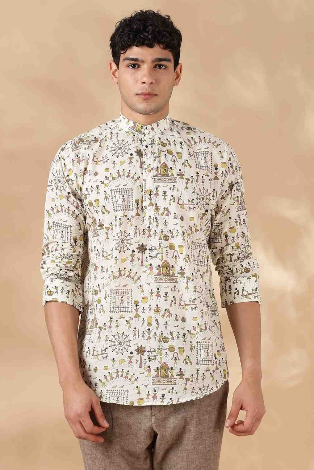 Nama’s Ethnic Cotton Short Kurta for Men
