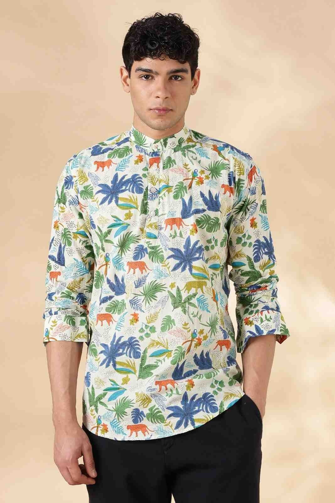 Nama’s Ethnic Cotton Short Kurta for Men