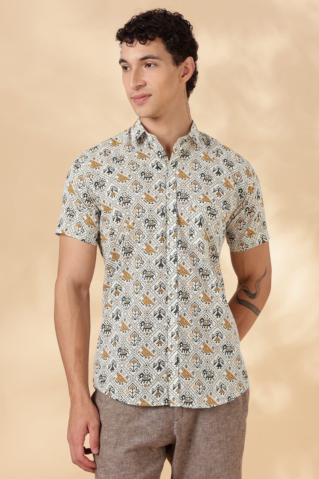 Nama’s Stylish Printed Half Sleeve Shirt for Men