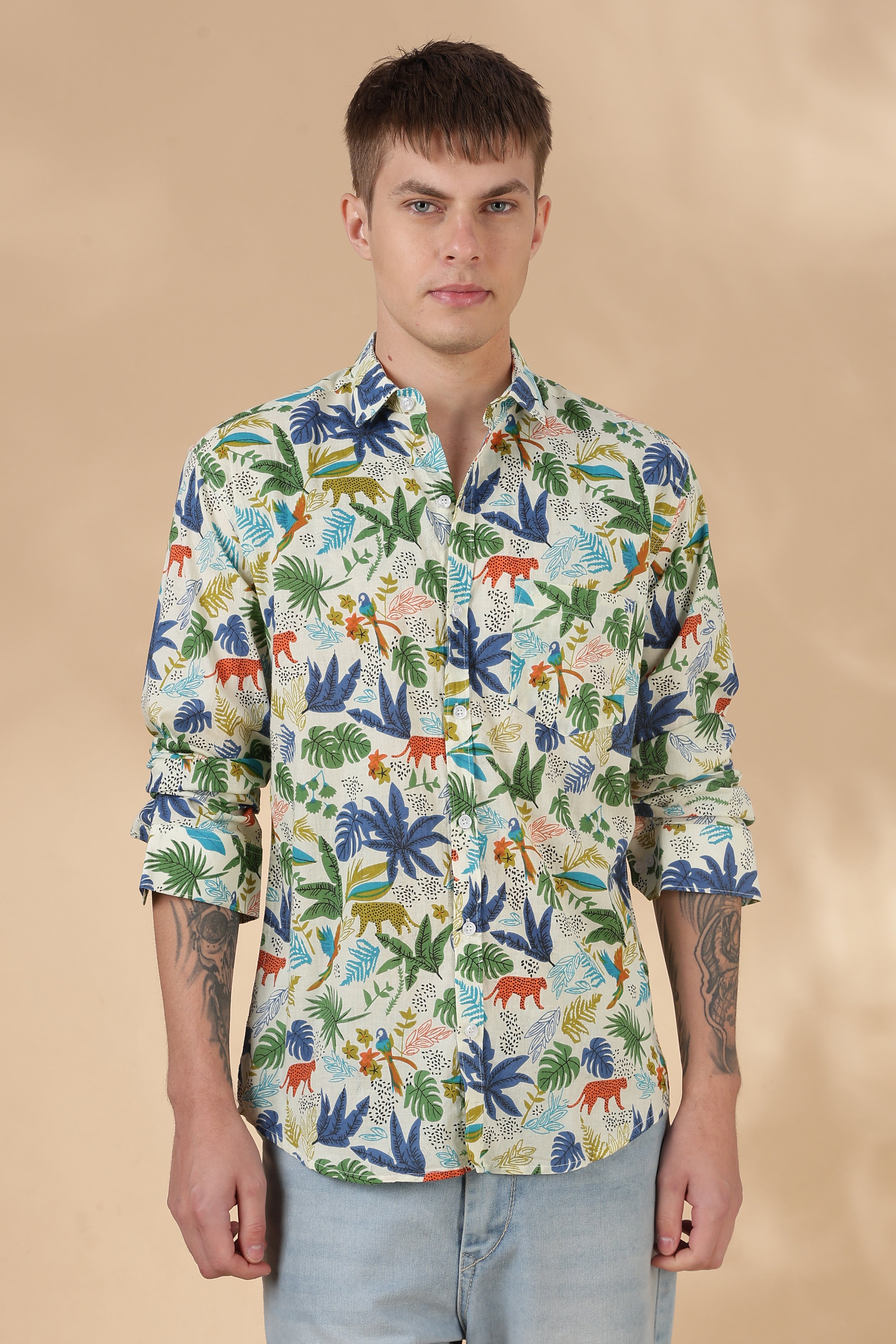 Nama’s Jaipur Men Full Sleeve Printed Cotton Shirt
