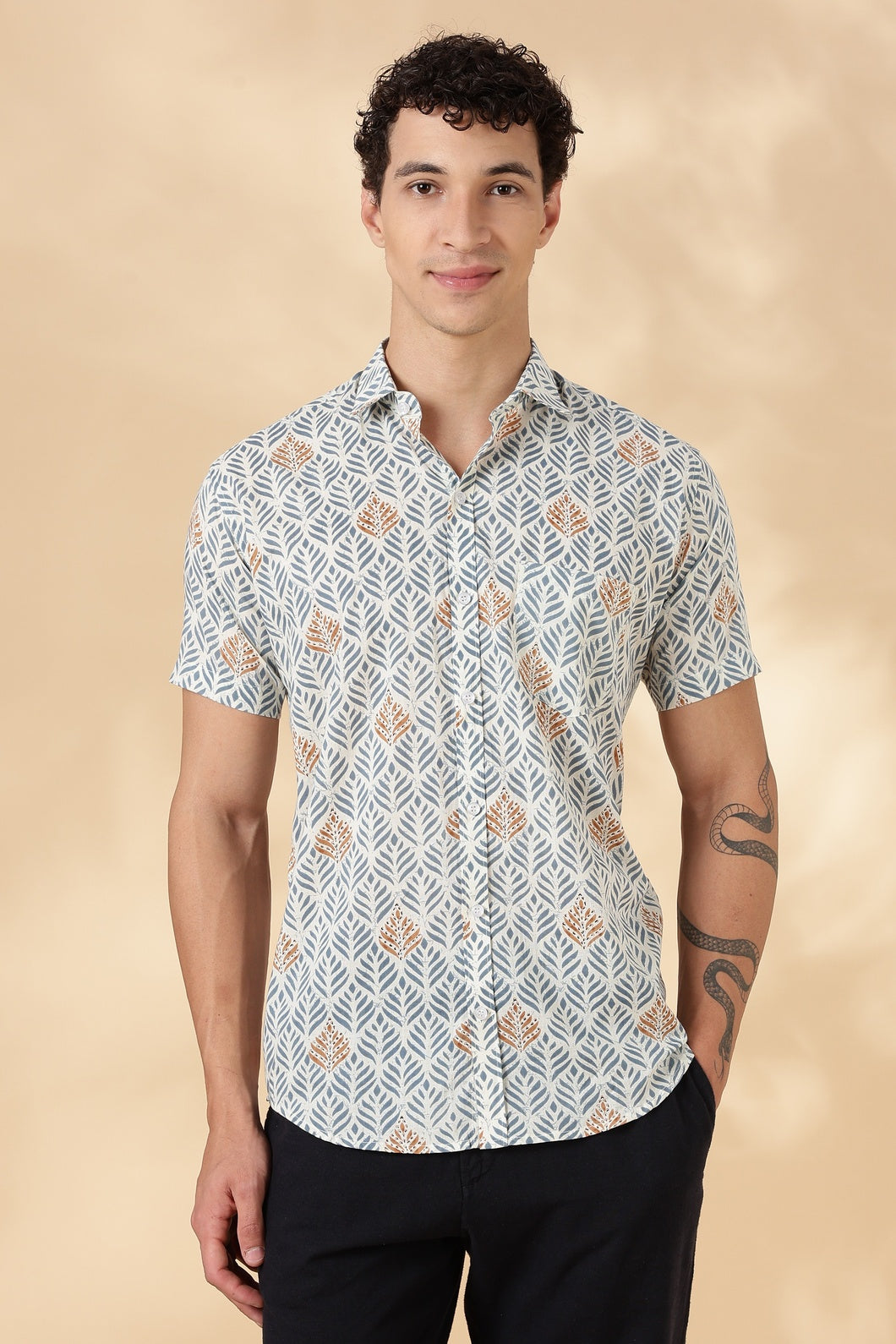 Nama’s Stylish Printed Half Sleeve Shirt for Men