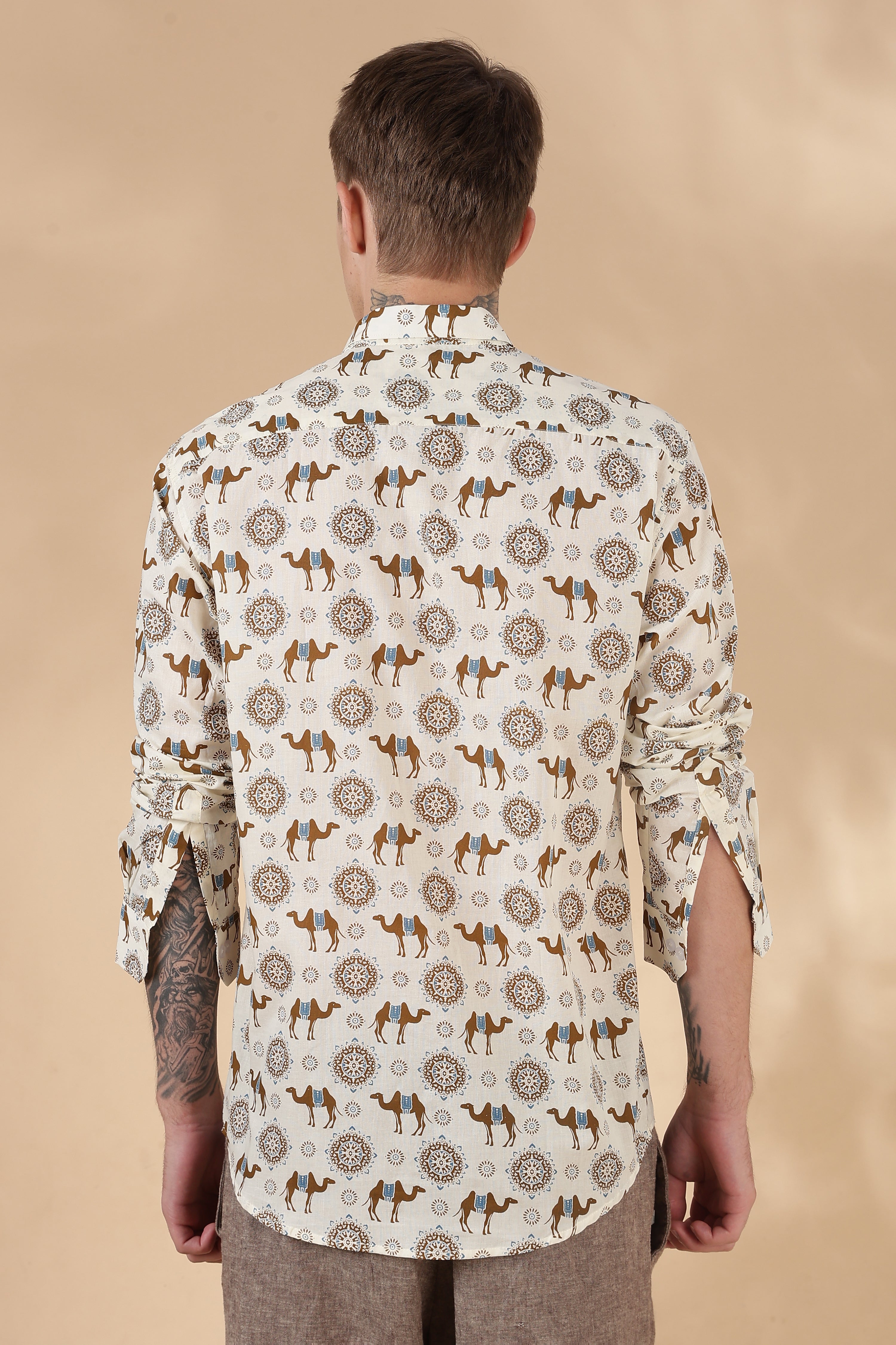 Nama’s Men Full Sleeve Printed Cotton Shirt