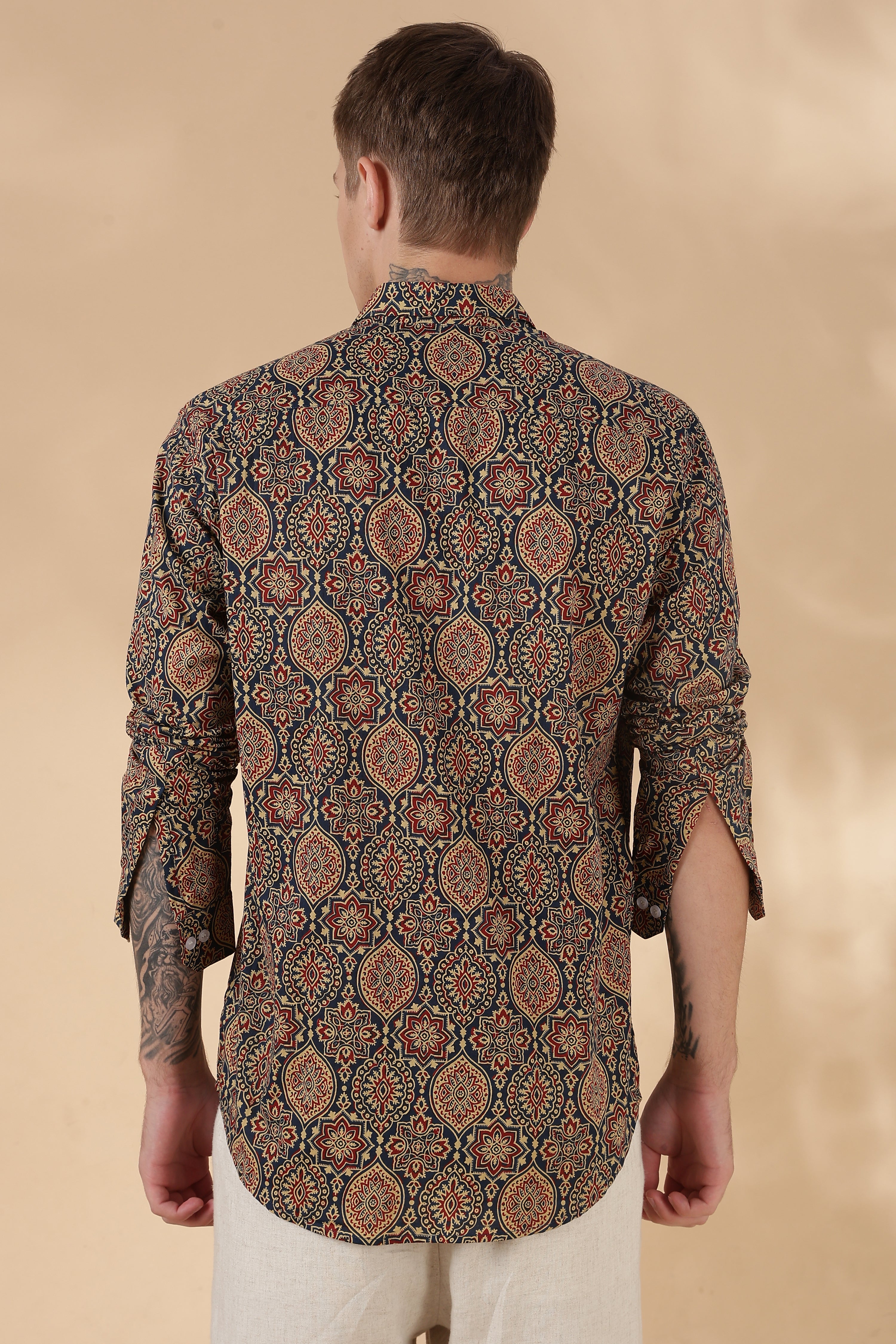 Nama’s Men Full Sleeve Printed Cotton Shirt