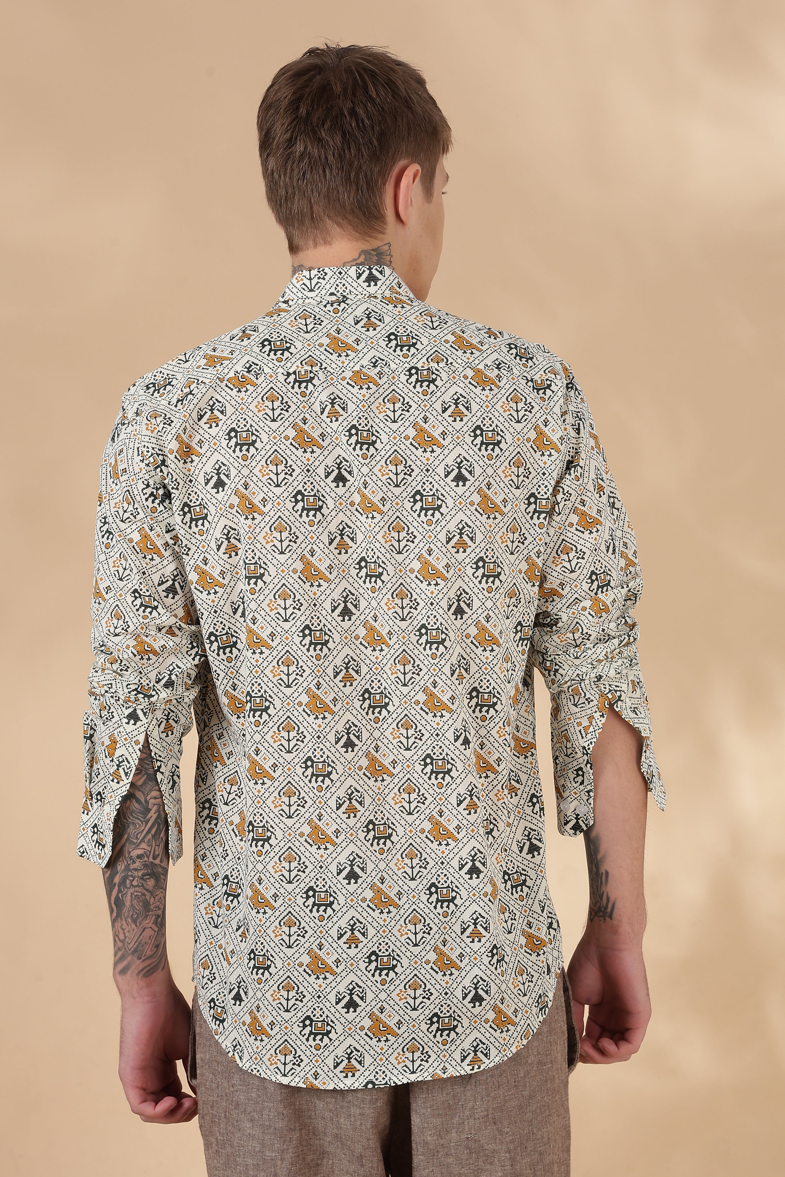 Nama’s Men Full Sleeve Printed Cotton Shirt
