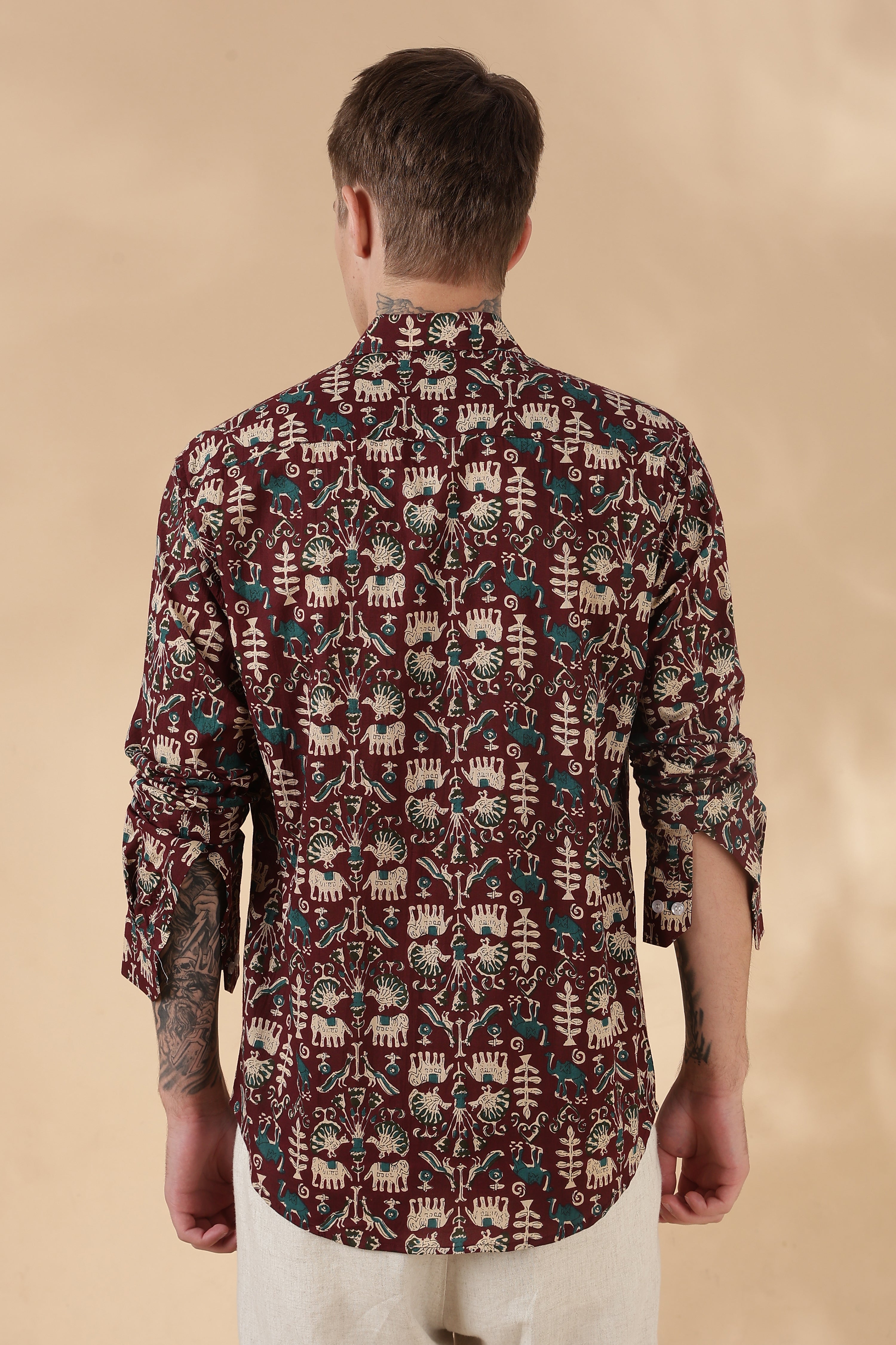 Nama’s Men Full Sleeve Printed Cotton Shirt