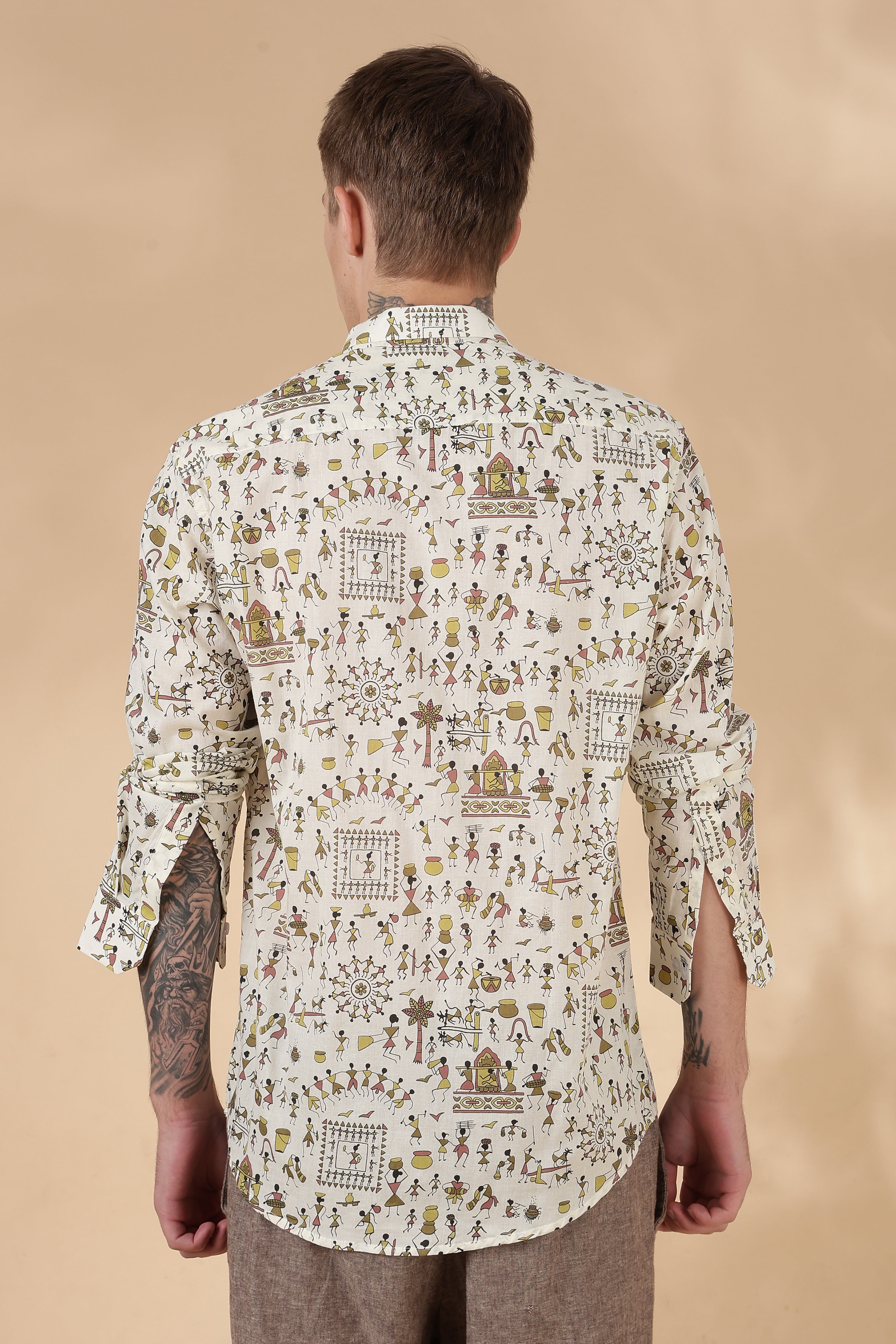 Nama’s Men Full Sleeve Printed Cotton Shirt