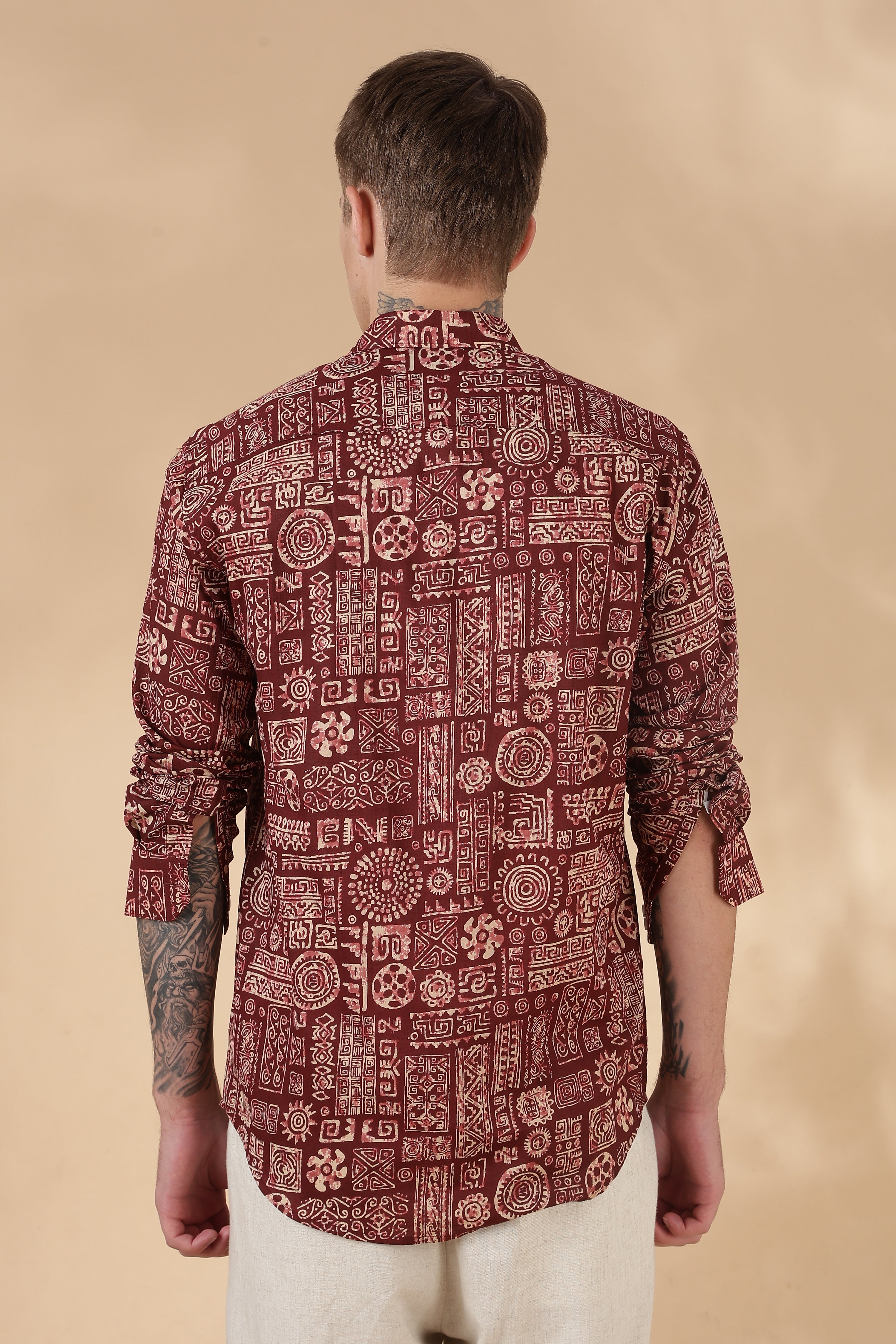 Nama’s Men Full Sleeve Printed Cotton Shirt