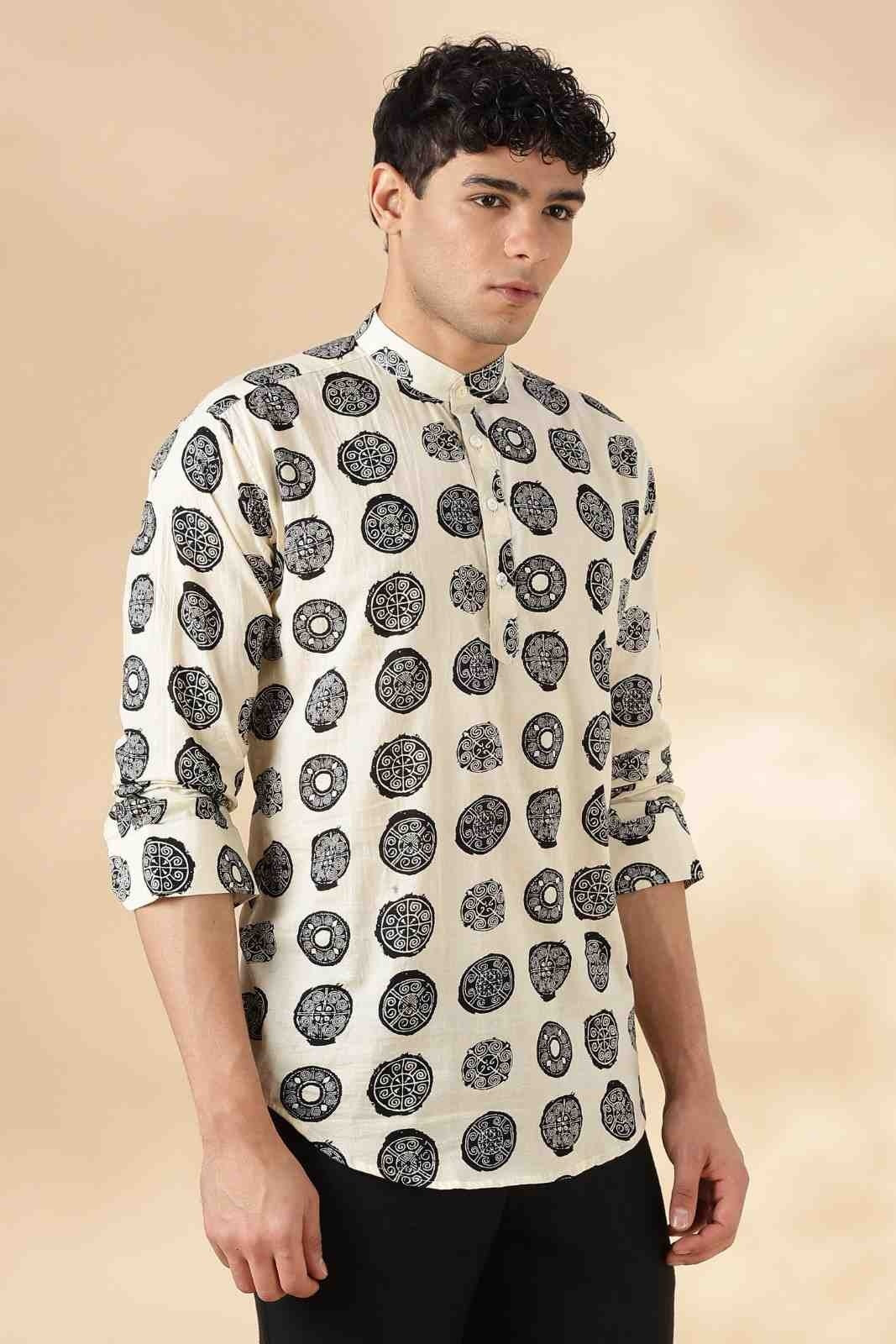 Nama’s Ethnic Cotton Short Kurta for Men
