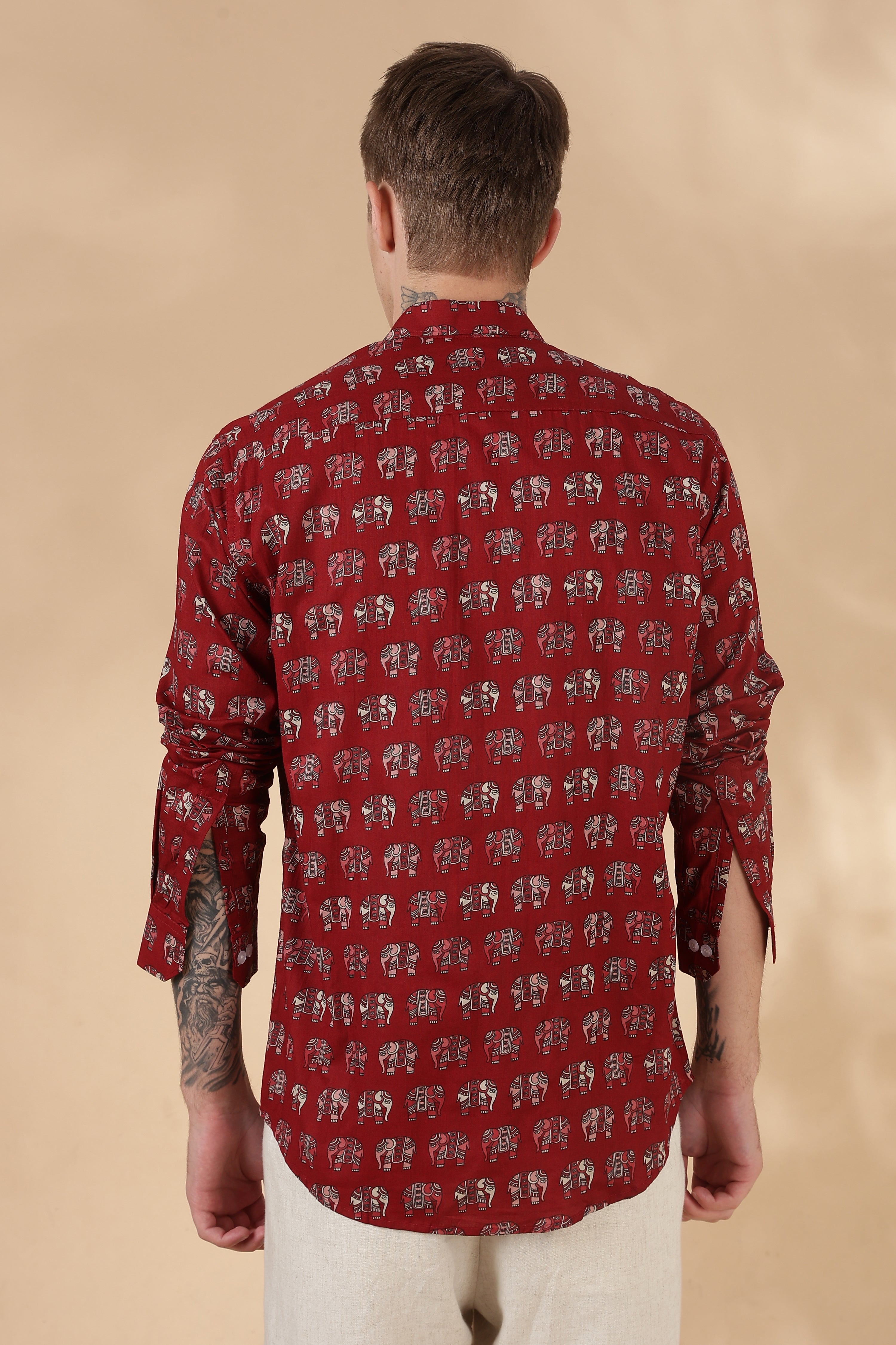 Nama’s Men Full Sleeve Printed Cotton Shirt