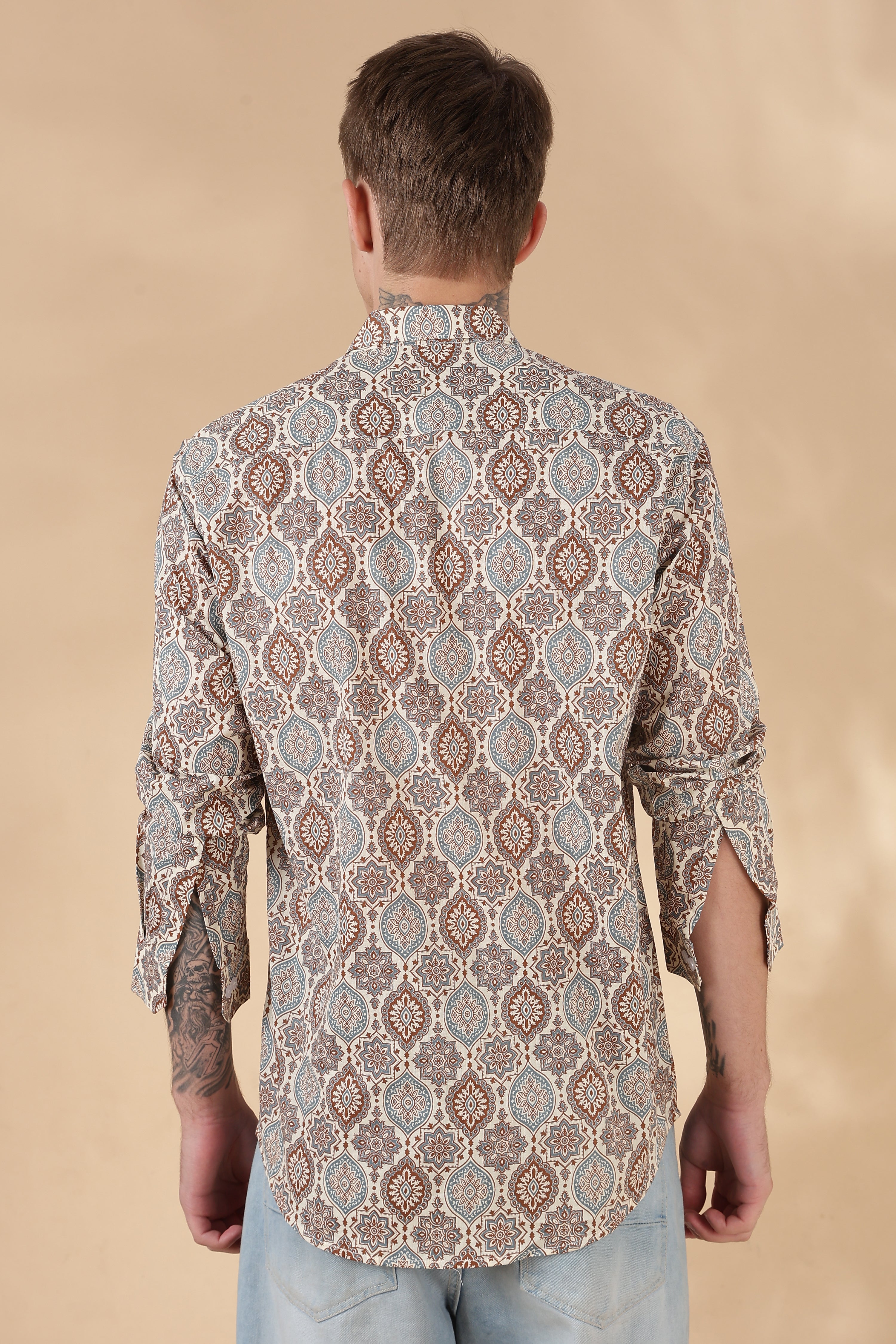 Nama’s Jaipur Men Full Sleeve Printed Cotton Shirt