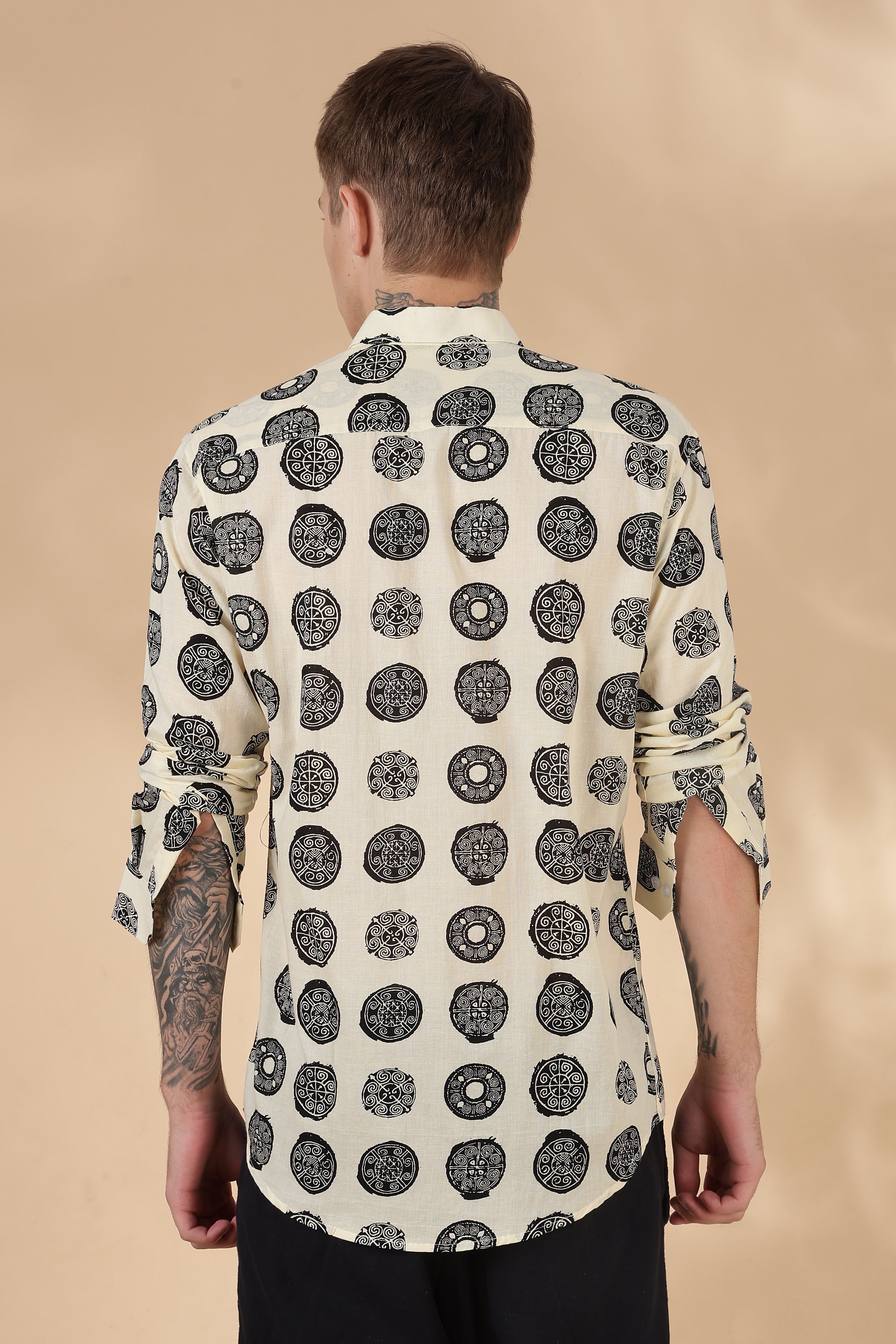 Nama’s Men Full Sleeve Printed Cotton Shirt