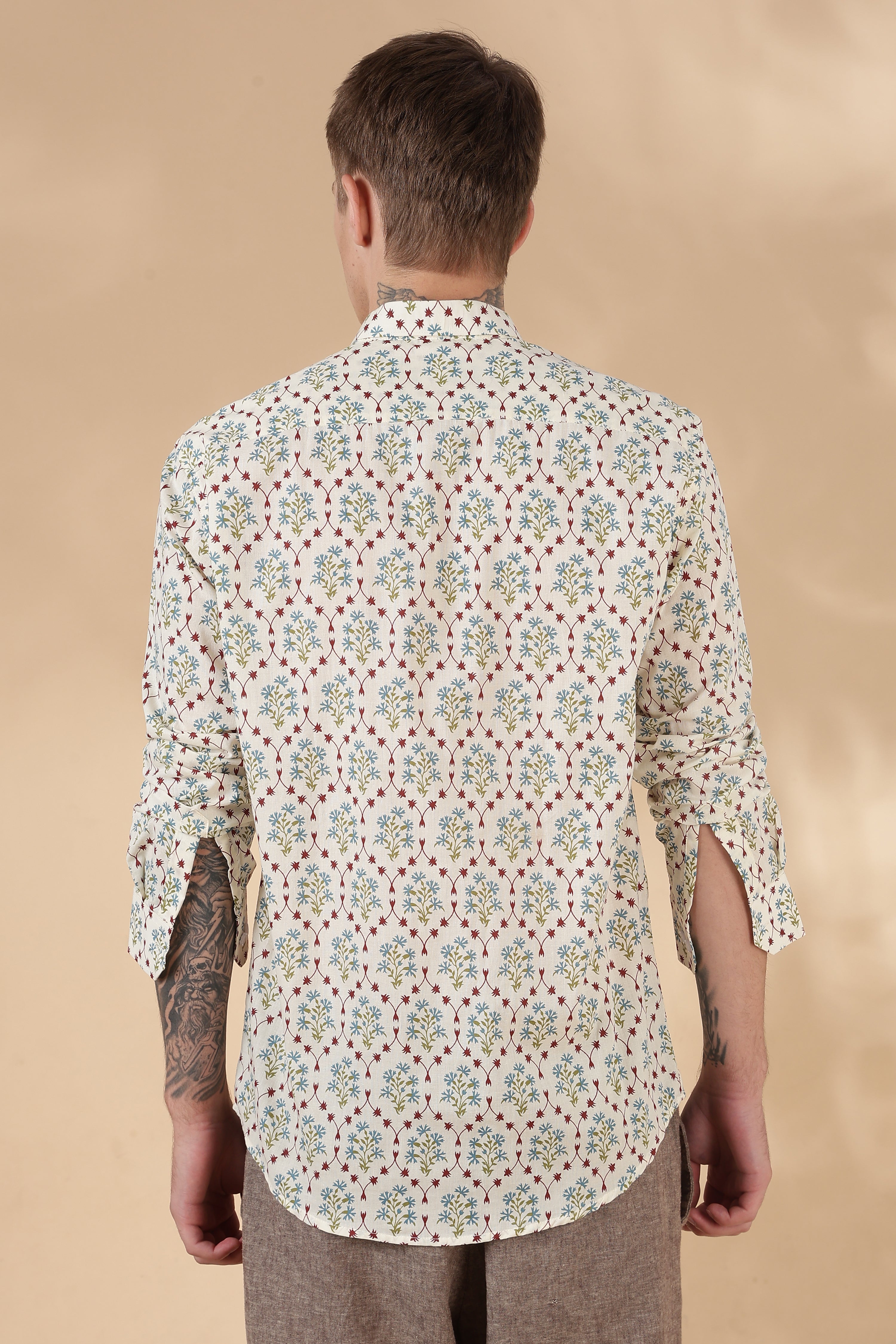 Nama’s Men Full Sleeve Printed Cotton Shirt