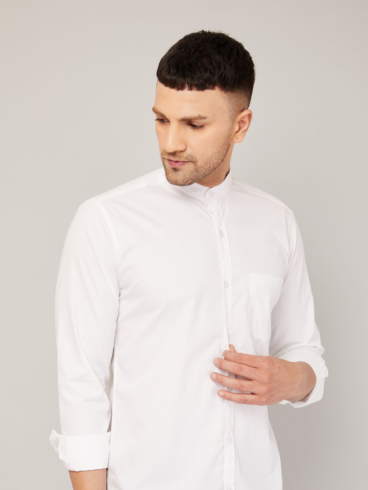 Mandarin collar shirt