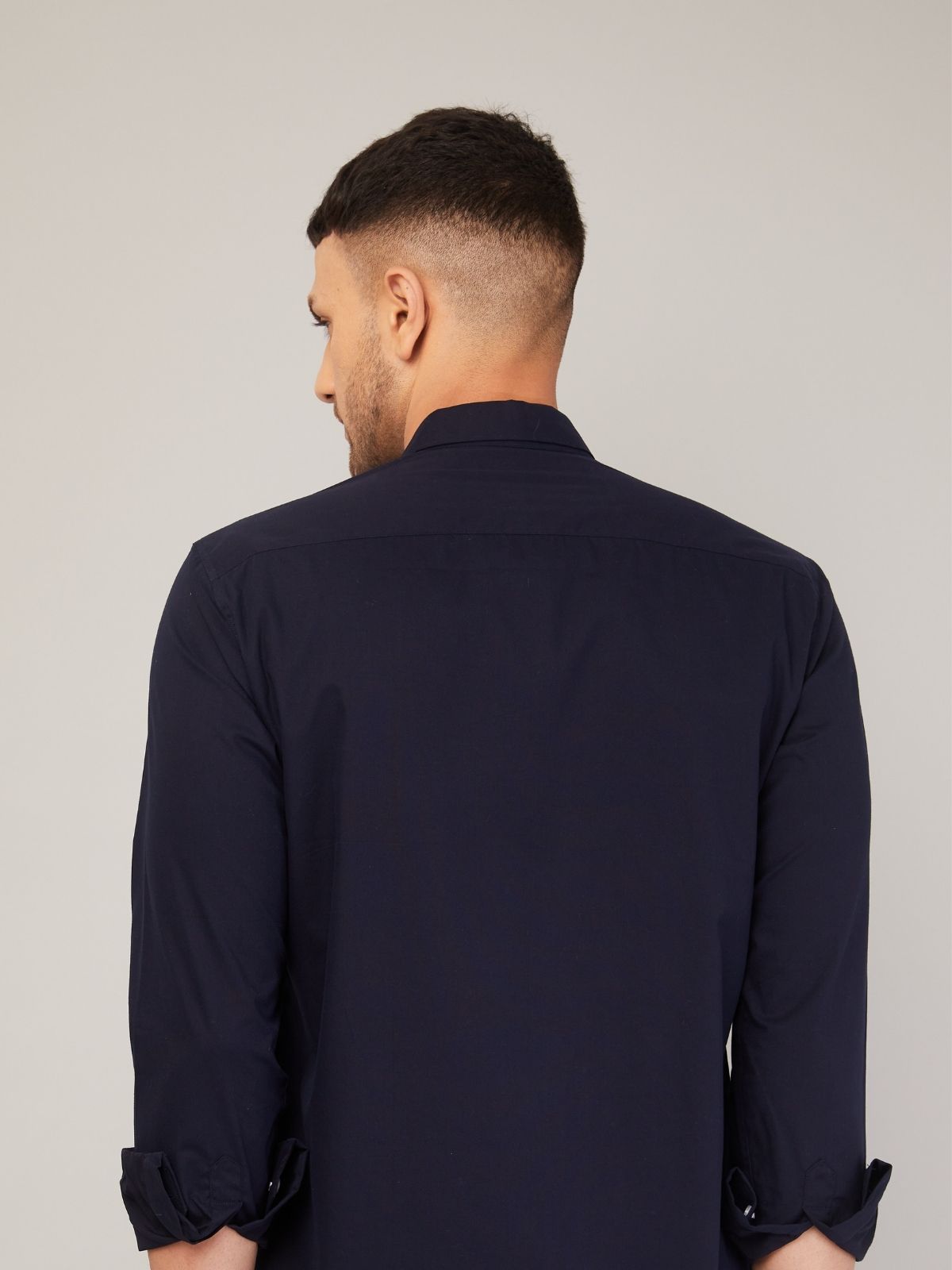 Louis Monarch Men Regular Fit Solid Spread  Collar Casual Navy Blue Color Shirt