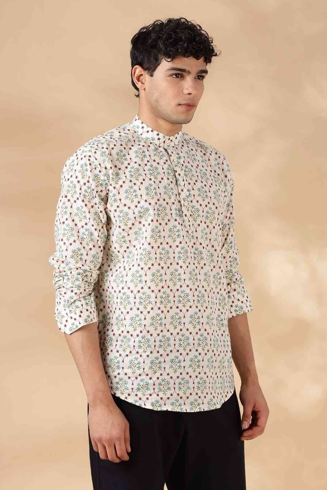 Nama’s Ethnic Cotton Short Kurta for Men