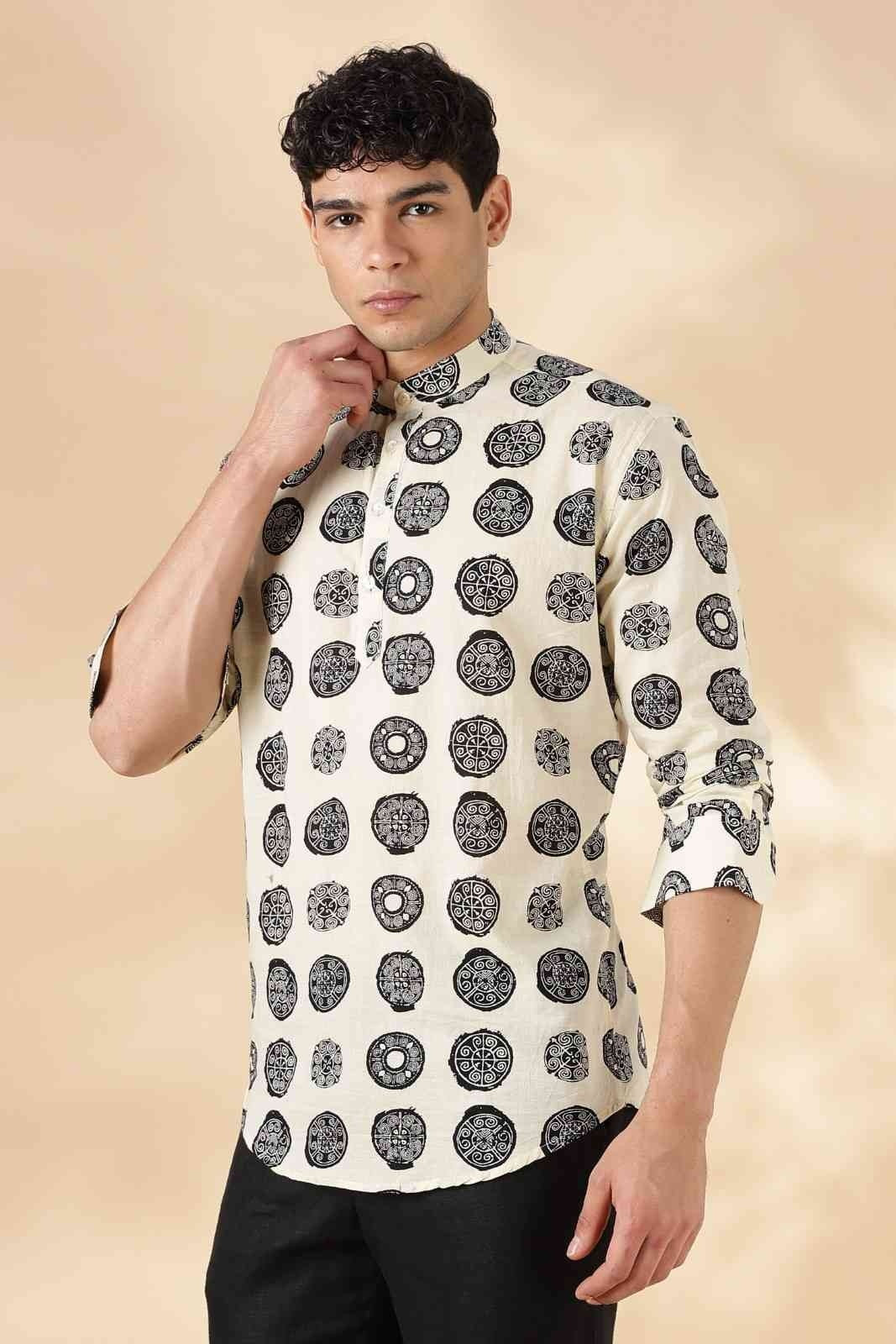 Nama’s Ethnic Cotton Short Kurta for Men