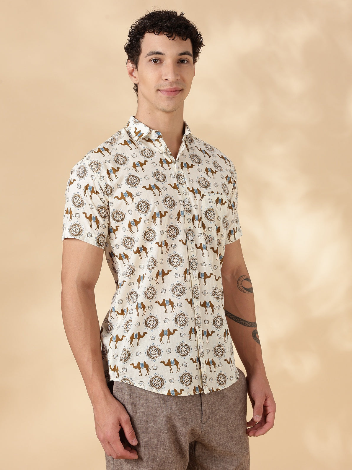 Nama’s Stylish Printed Half Sleeve Shirt for Men